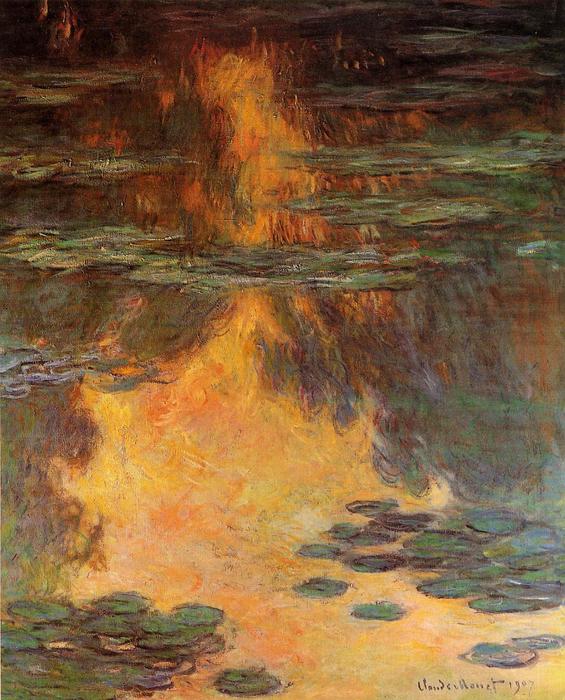 WikiOO.org - Энциклопедия изобразительного искусства - Живопись, Картины  Claude Monet - Водяные Лилии 33