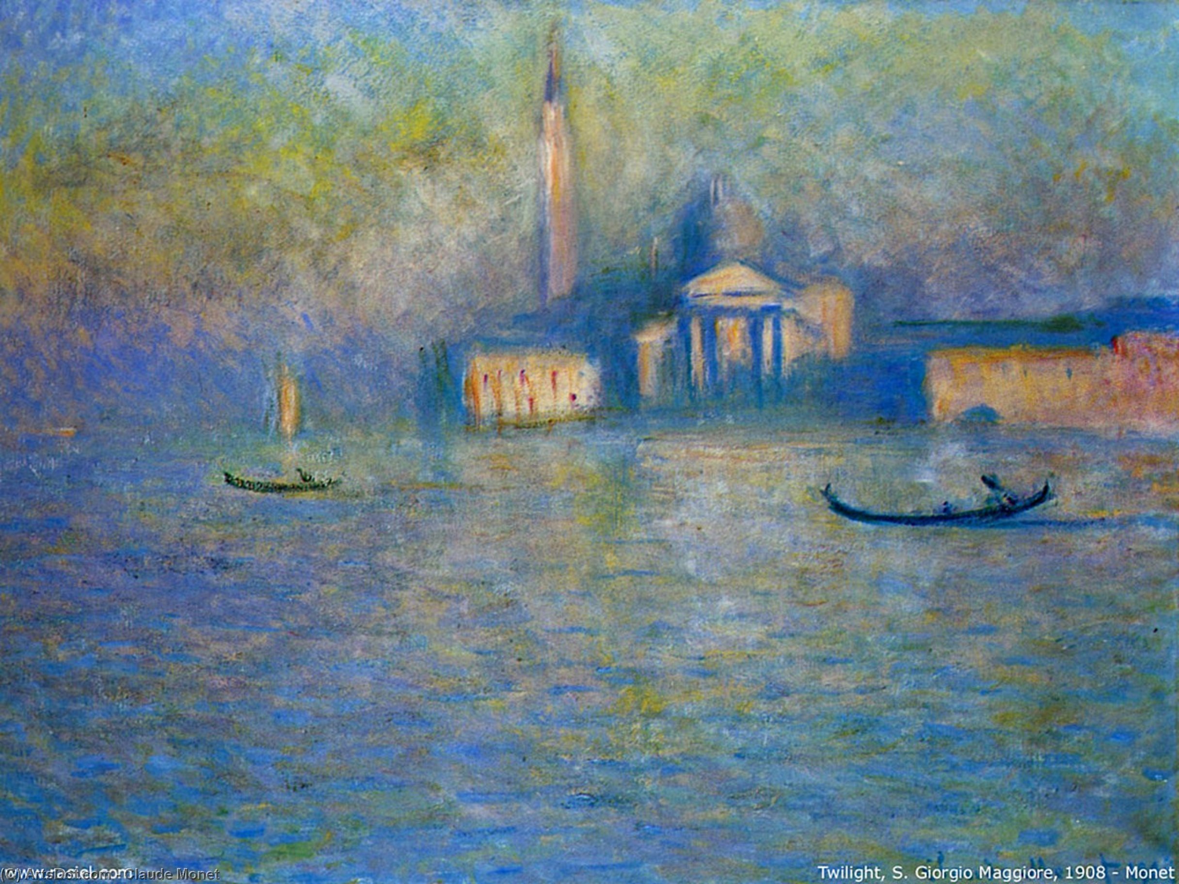 Wikioo.org – La Enciclopedia de las Bellas Artes - Pintura, Obras de arte de Claude Monet - san giorgio Mayor , Crepúsculo
