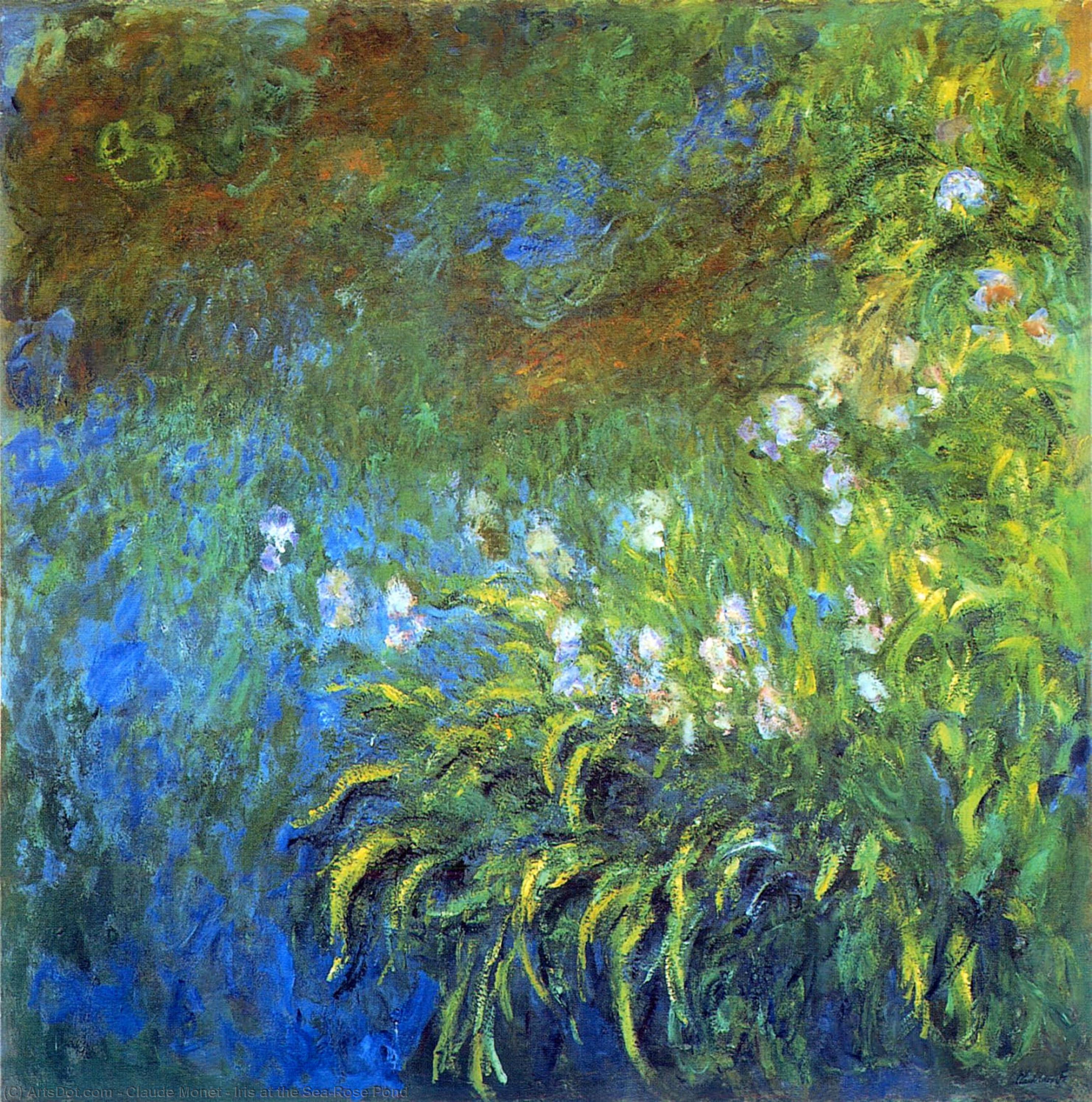 Wikioo.org - The Encyclopedia of Fine Arts - Painting, Artwork by Claude Monet - Iris at the Sea-Rose Pond