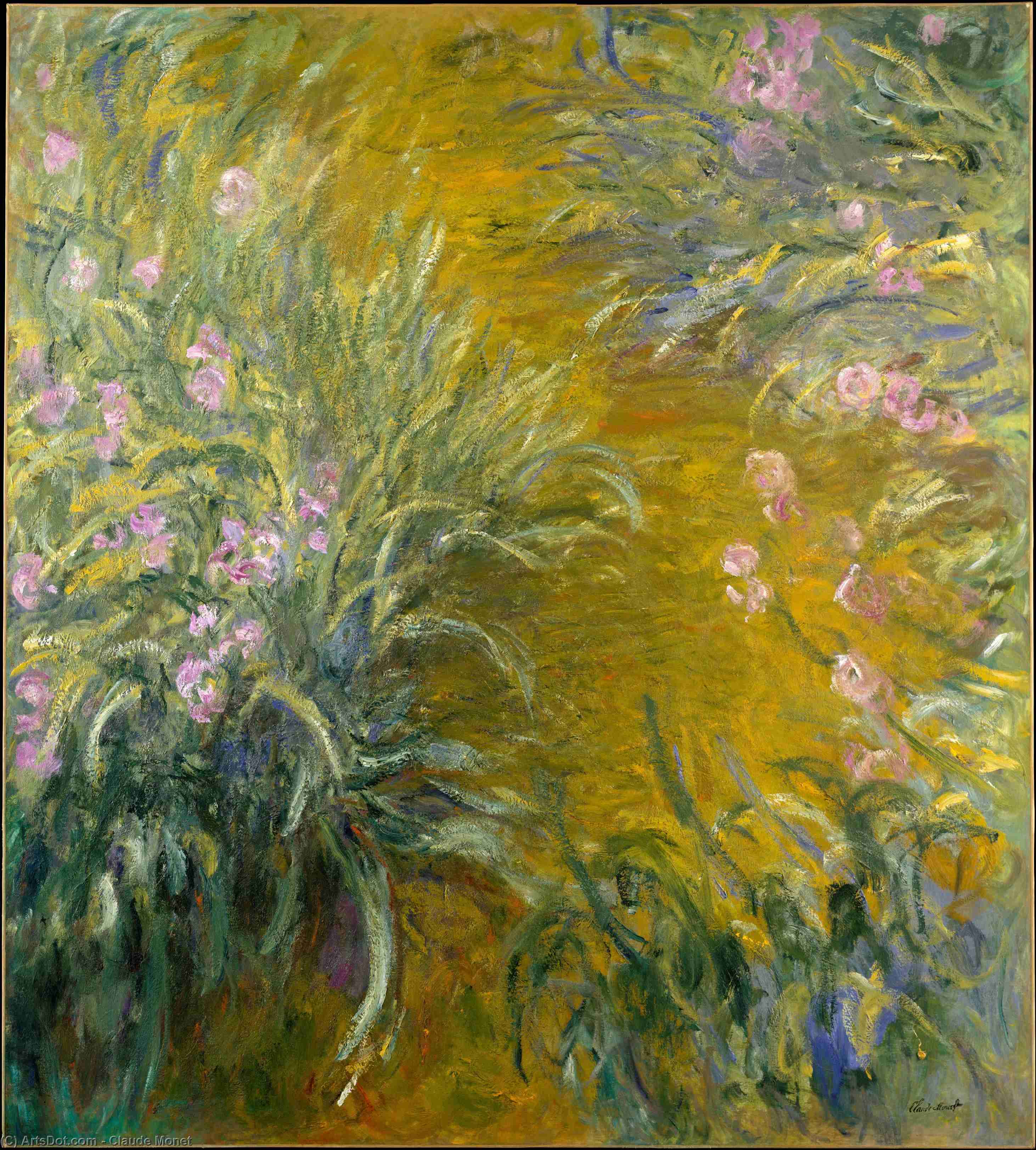 Wikoo.org - موسوعة الفنون الجميلة - اللوحة، العمل الفني Claude Monet - Path through the Irises 01