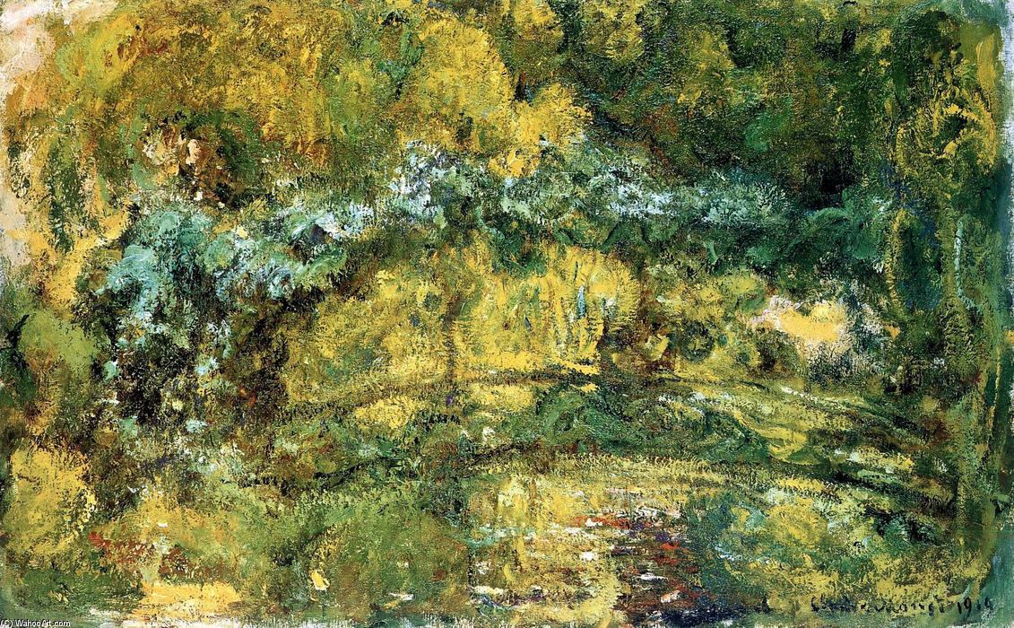 Wikioo.org – L'Enciclopedia delle Belle Arti - Pittura, Opere di Claude Monet - Il Ponte Japanis Passerella  oltre  dopodomani  acqua-giglio stagno