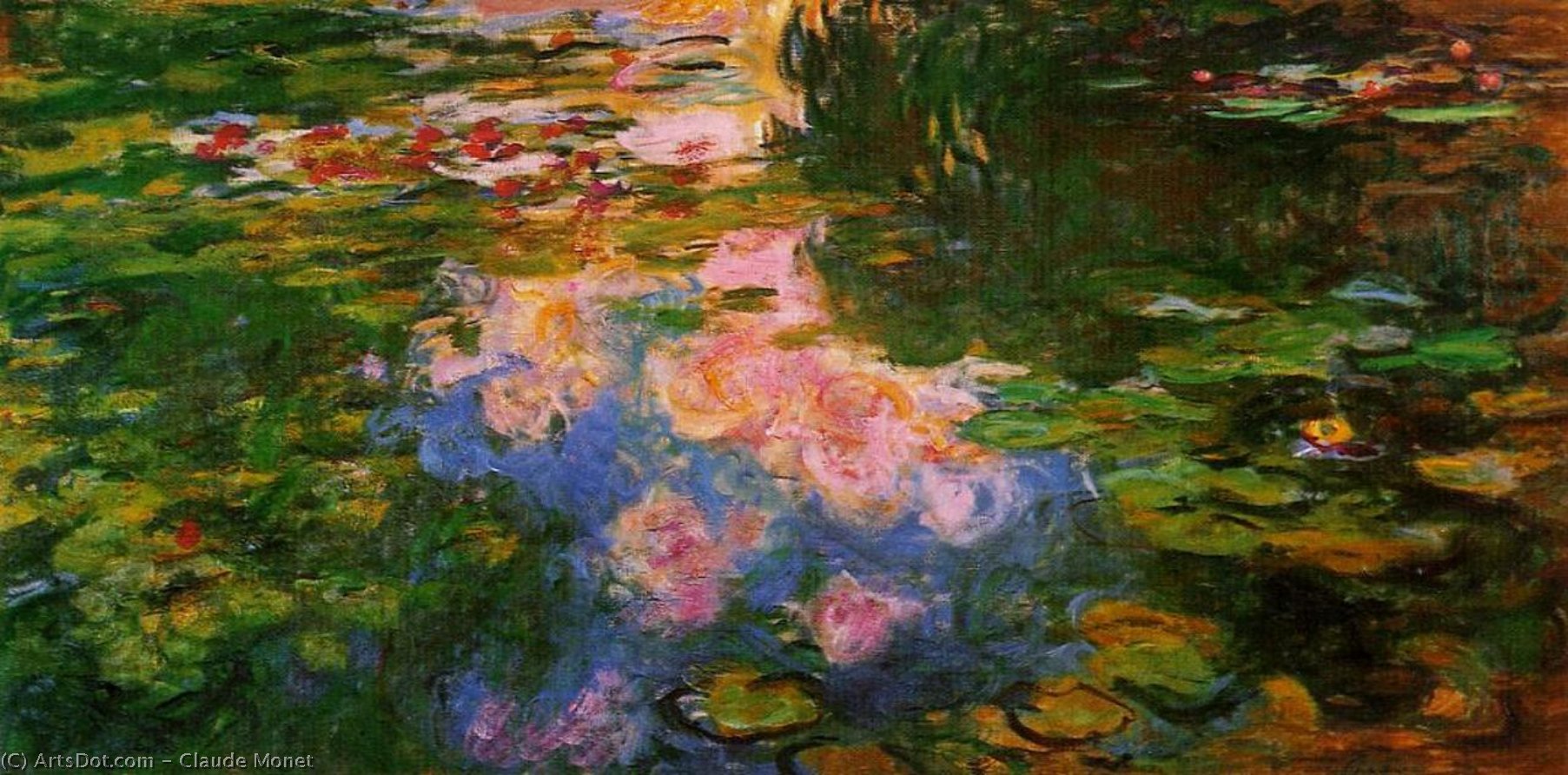 Wikoo.org - موسوعة الفنون الجميلة - اللوحة، العمل الفني Claude Monet - Water Lily Pond (8)