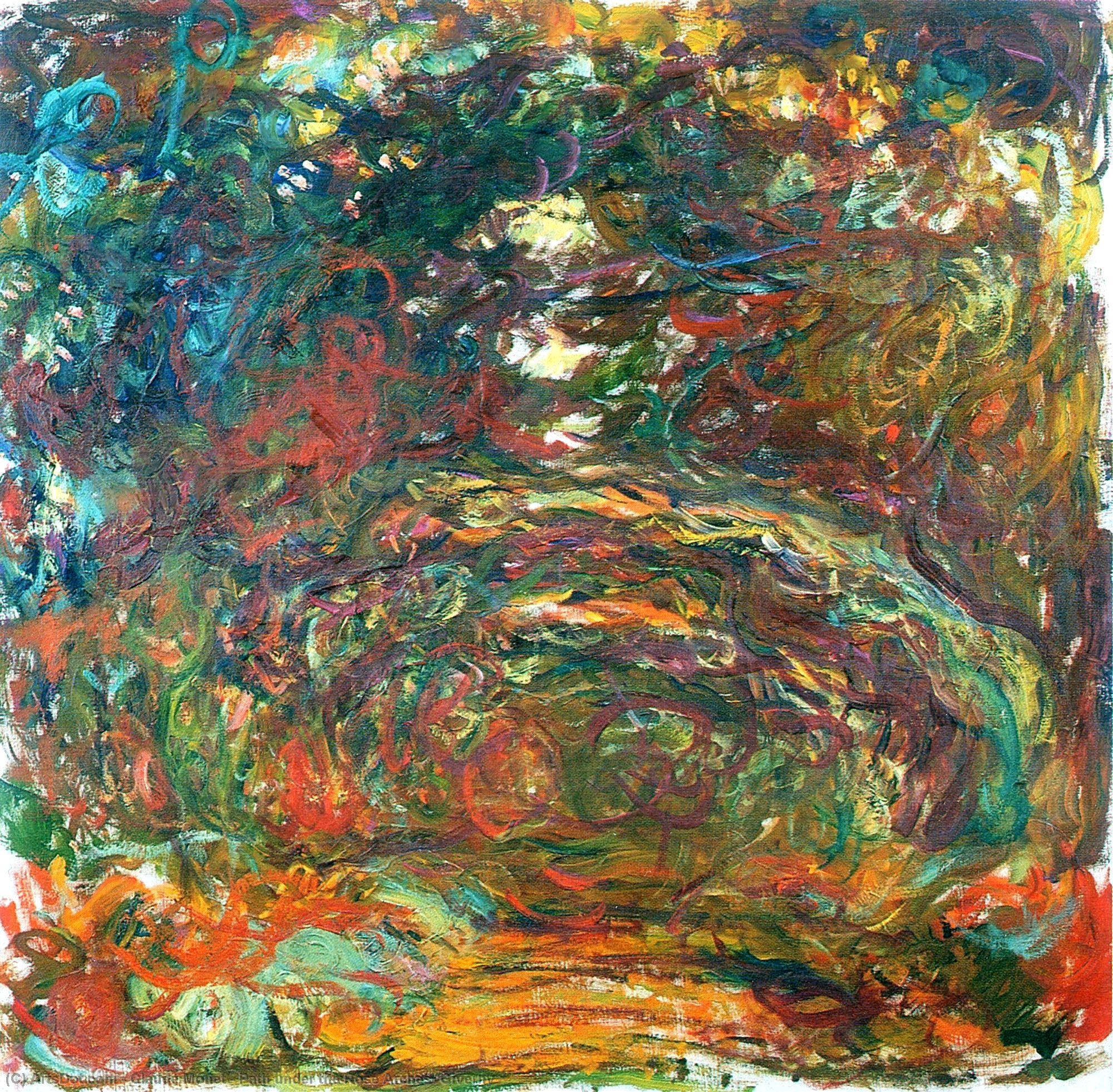 WikiOO.org - Encyclopedia of Fine Arts - Maalaus, taideteos Claude Monet - Path under the Rose Arches, Giverny