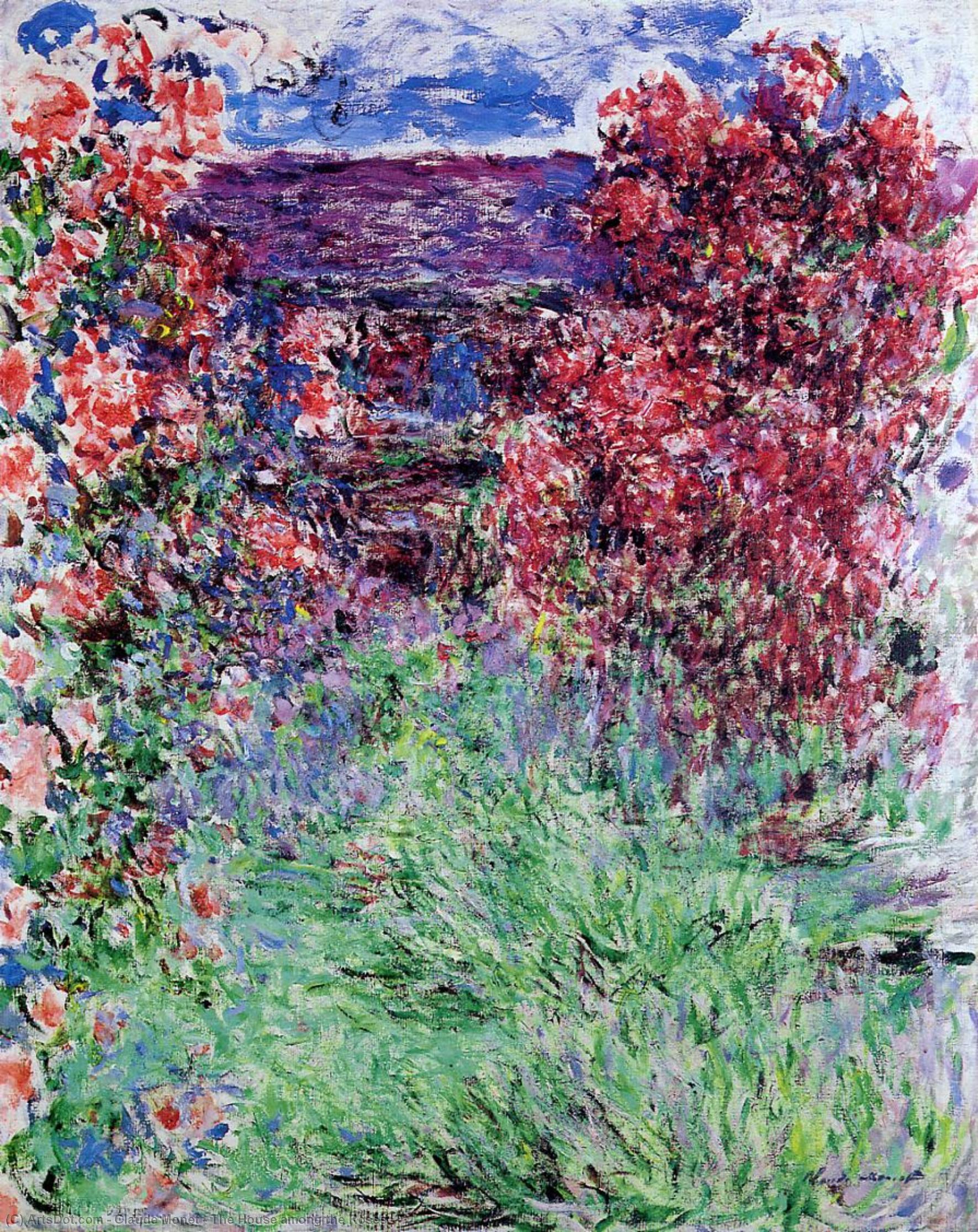 Wikioo.org - The Encyclopedia of Fine Arts - Painting, Artwork by Claude Monet - The House among the Roses