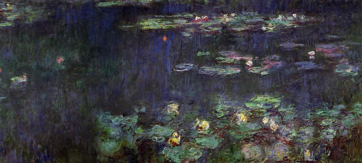 Wikioo.org - The Encyclopedia of Fine Arts - Painting, Artwork by Claude Monet - Water Lilies, Green Reflection (right half)