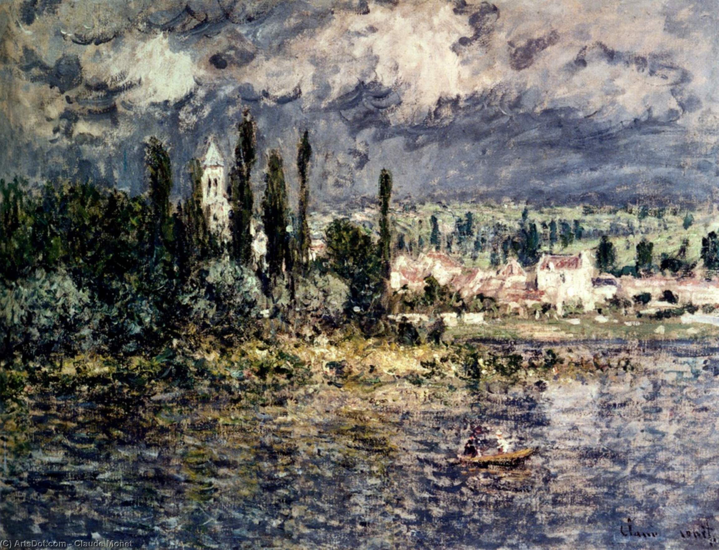 Wikioo.org - The Encyclopedia of Fine Arts - Painting, Artwork by Claude Monet - Landscape With Thunderstorm