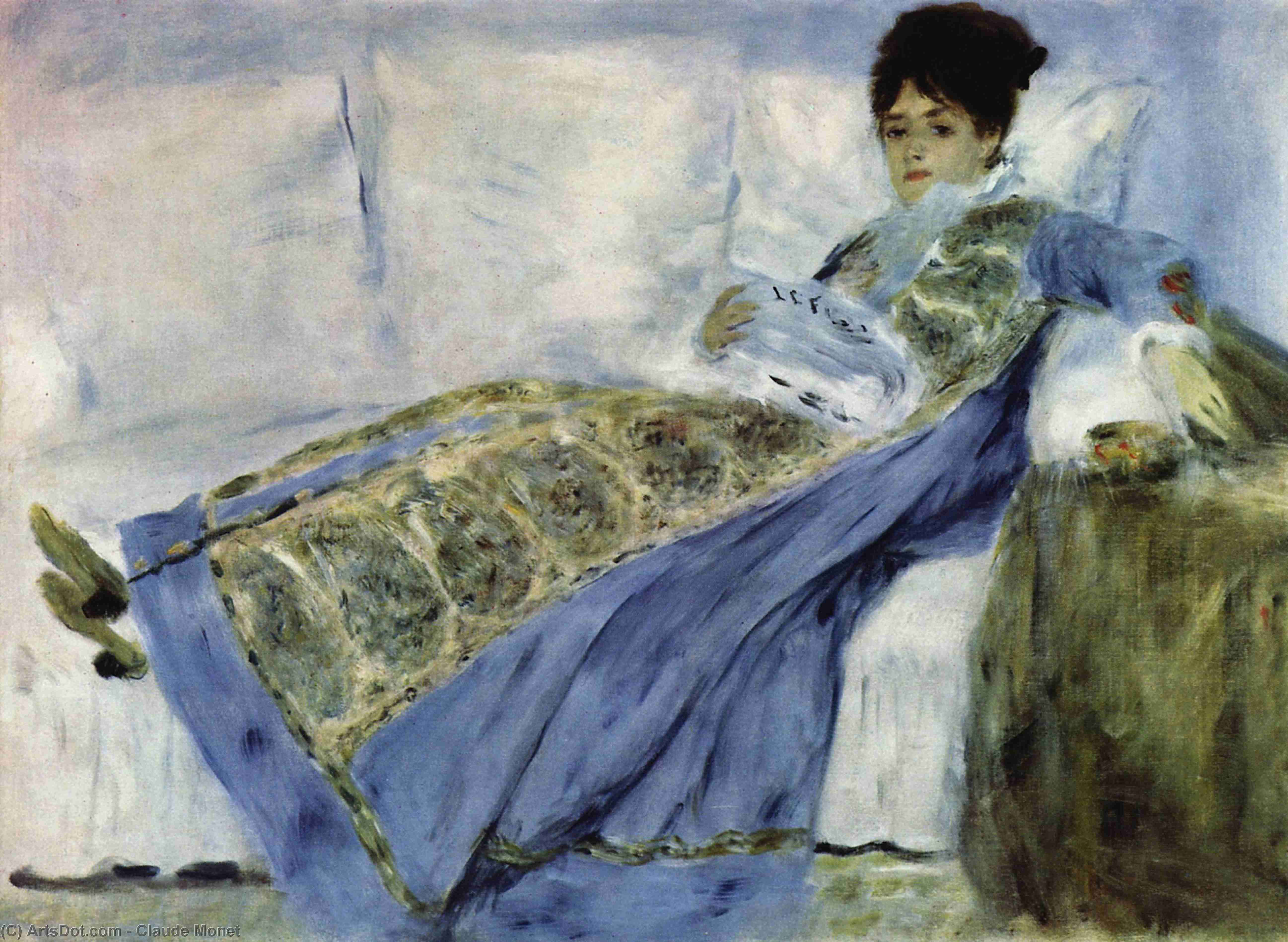 WikiOO.org - Enciclopédia das Belas Artes - Pintura, Arte por Claude Monet - Madame Monet on the Divan