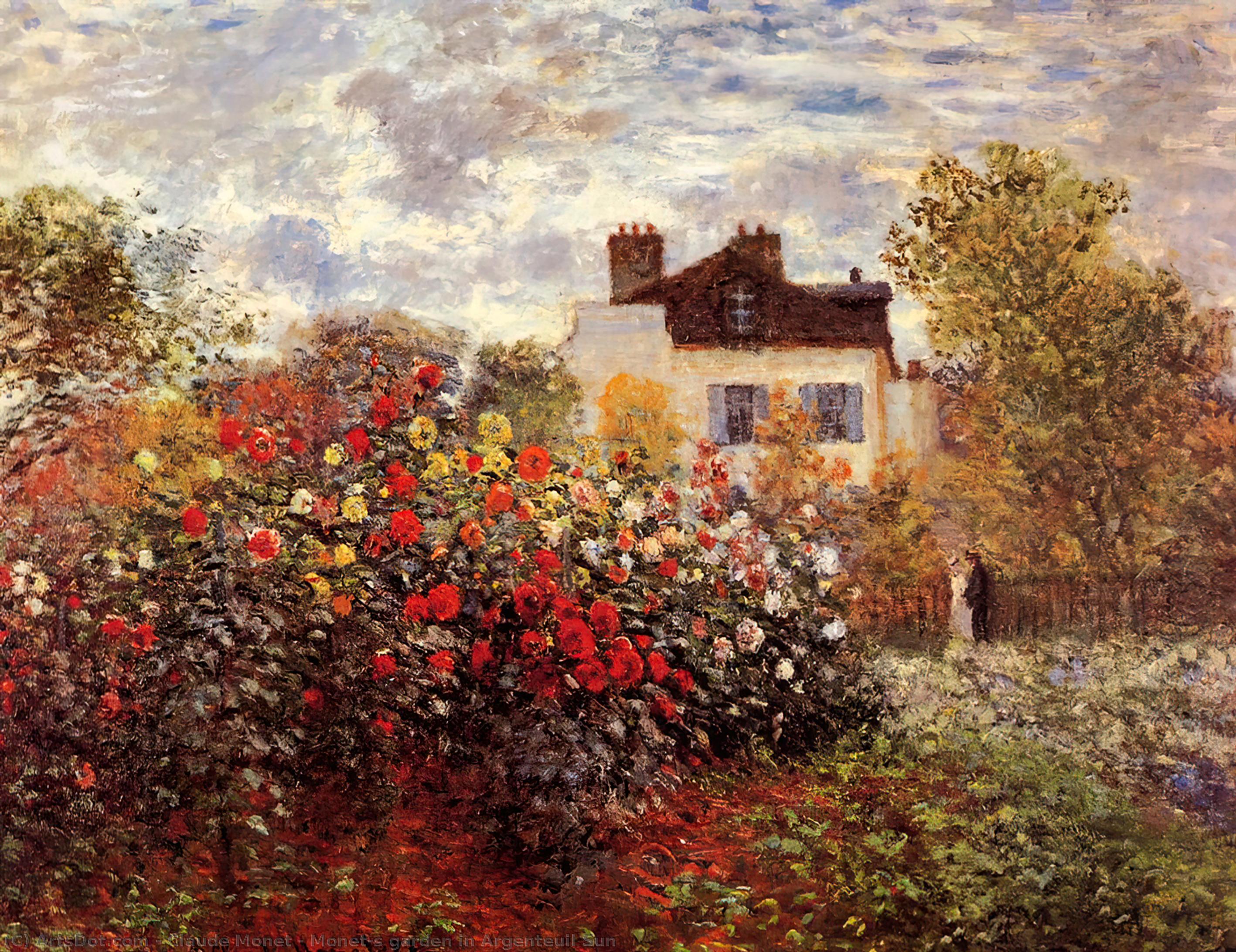 WikiOO.org - Encyclopedia of Fine Arts - Maleri, Artwork Claude Monet - Monet's garden in Argenteuil Sun