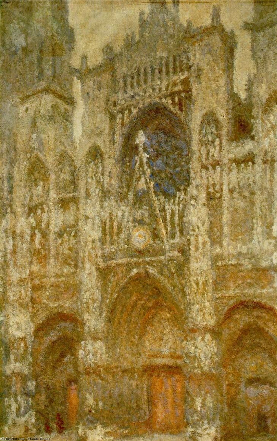 Wikioo.org - The Encyclopedia of Fine Arts - Painting, Artwork by Claude Monet - Rouen Cathedral,The Gate, Grey Weather