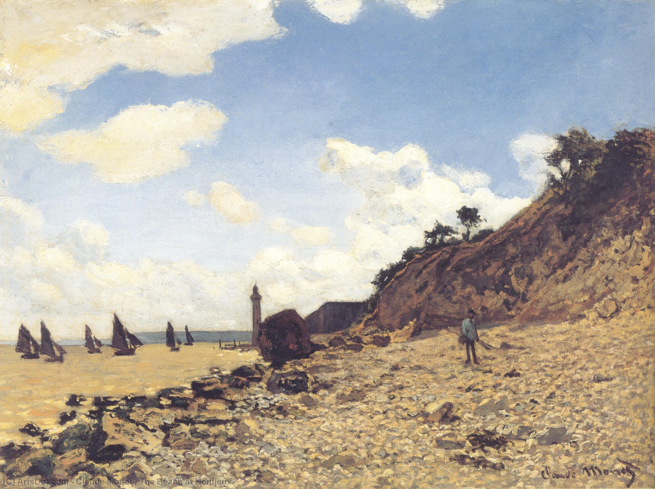 Wikioo.org - The Encyclopedia of Fine Arts - Painting, Artwork by Claude Monet - The Beach at Honfleux