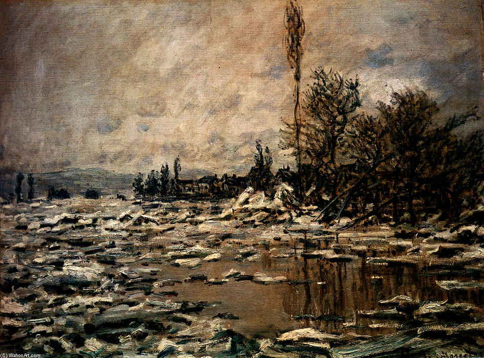 WikiOO.org - Encyclopedia of Fine Arts - Festés, Grafika Claude Monet - The Break-up of the Ice