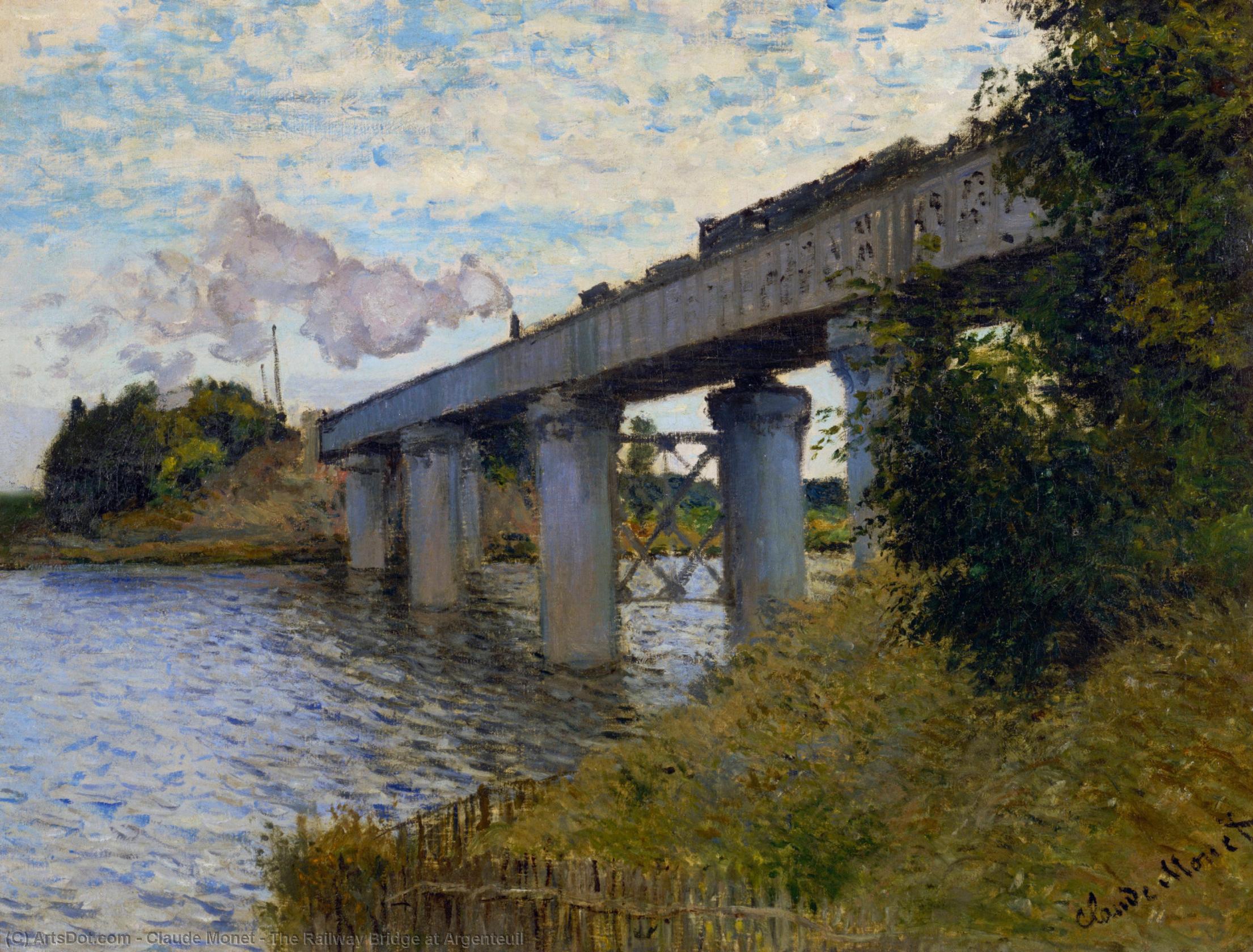 Wikioo.org - The Encyclopedia of Fine Arts - Painting, Artwork by Claude Monet - The Railway Bridge at Argenteuil