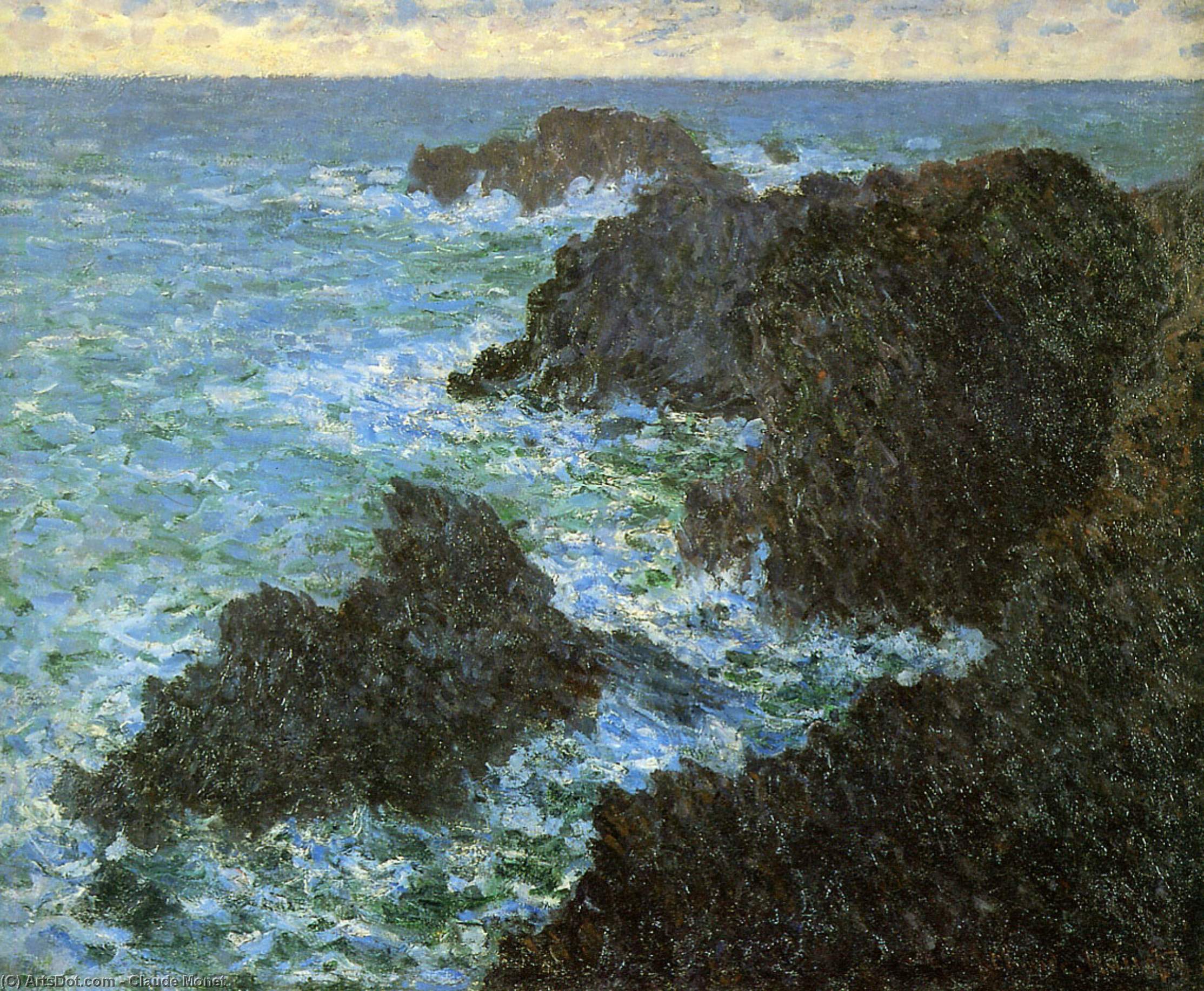 WikiOO.org - Encyclopedia of Fine Arts - Festés, Grafika Claude Monet - The rocks of Belle-Lle