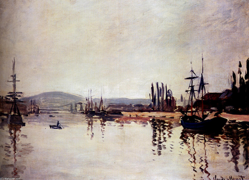 Wikioo.org - สารานุกรมวิจิตรศิลป์ - จิตรกรรม Claude Monet - The Seine Below Rouen