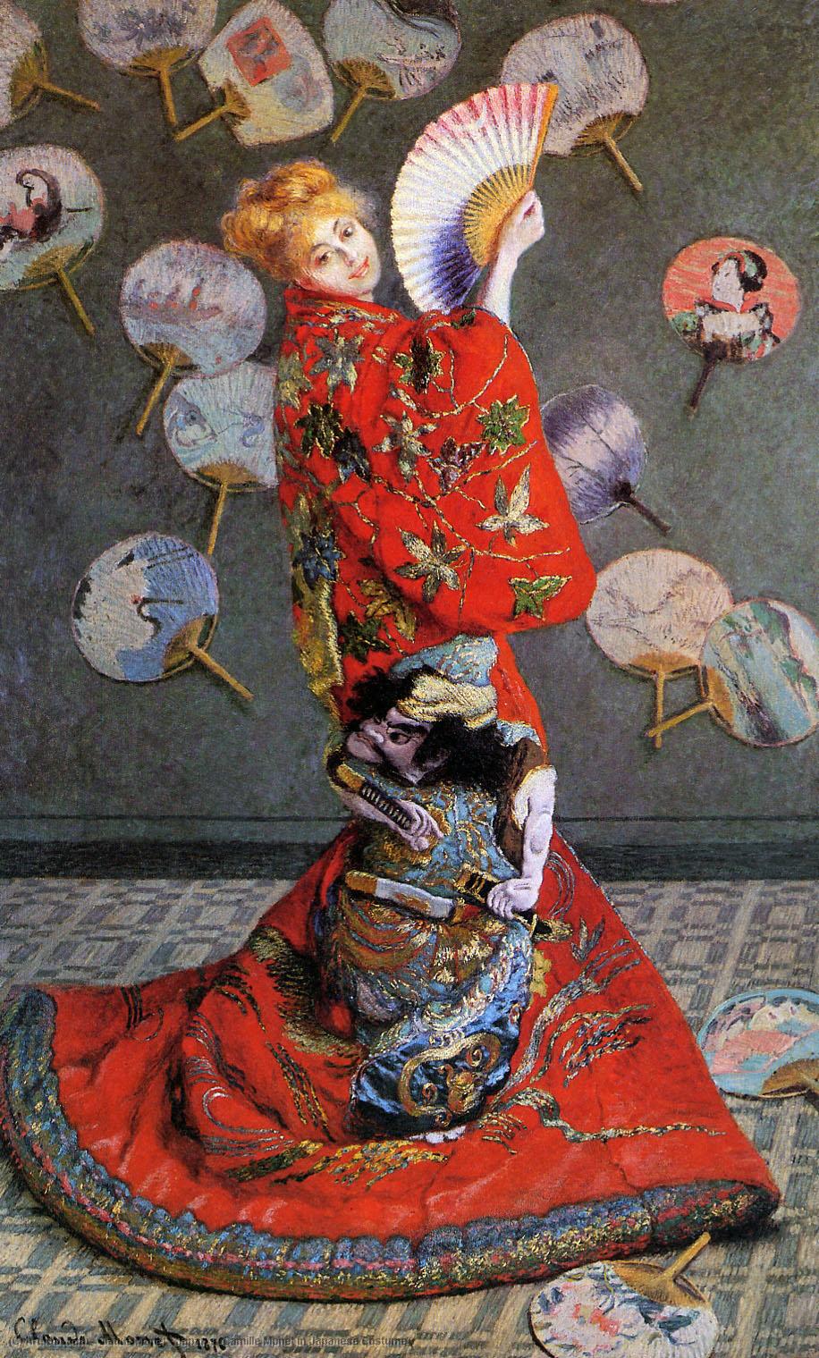 Wikioo.org - The Encyclopedia of Fine Arts - Painting, Artwork by Claude Monet - Japan's (Camille Monet in Japanese Costume)