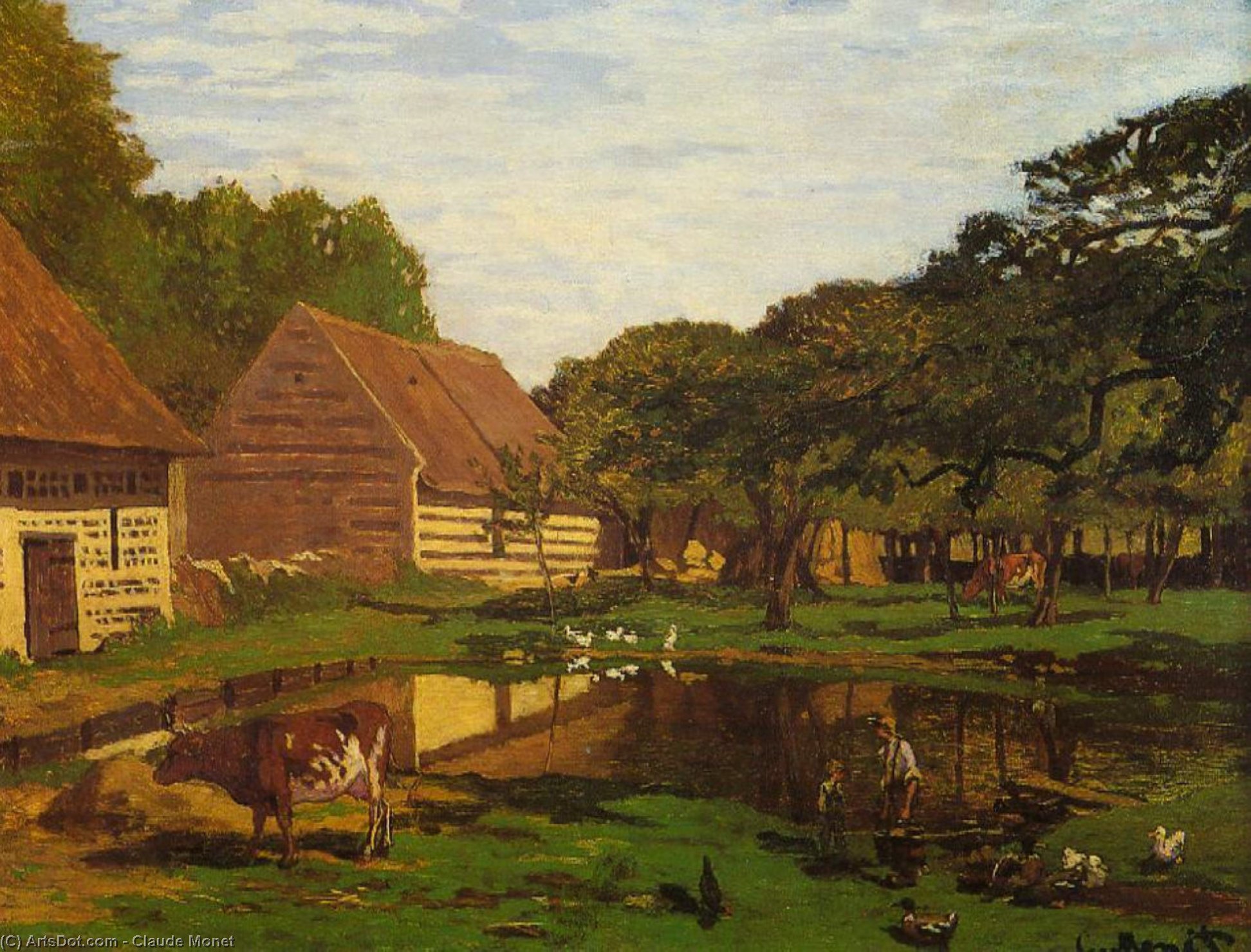 WikiOO.org - Encyclopedia of Fine Arts - Festés, Grafika Claude Monet - A Farmyard in Normandy