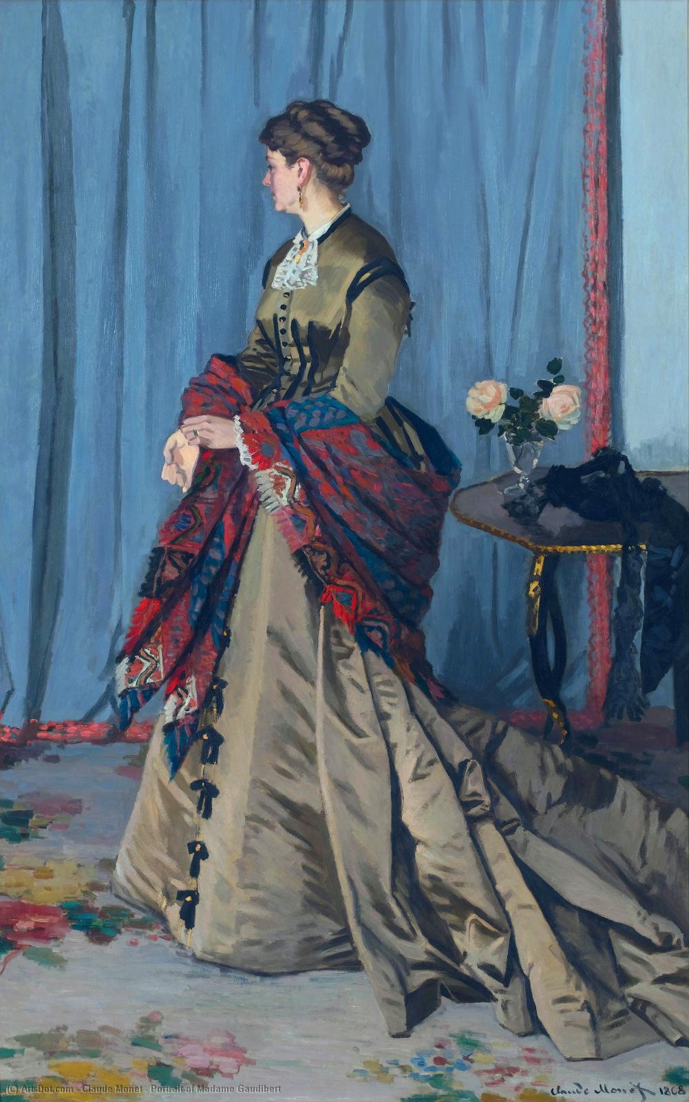 WikiOO.org – 美術百科全書 - 繪畫，作品 Claude Monet - 肖像夫人Gaudibert的