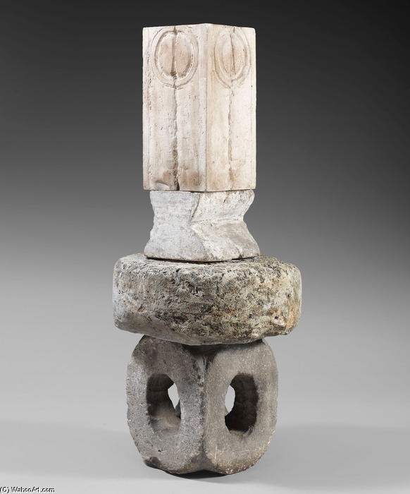 Wikioo.org - The Encyclopedia of Fine Arts - Painting, Artwork by Constantin Brancusi - The Kiss (Column)