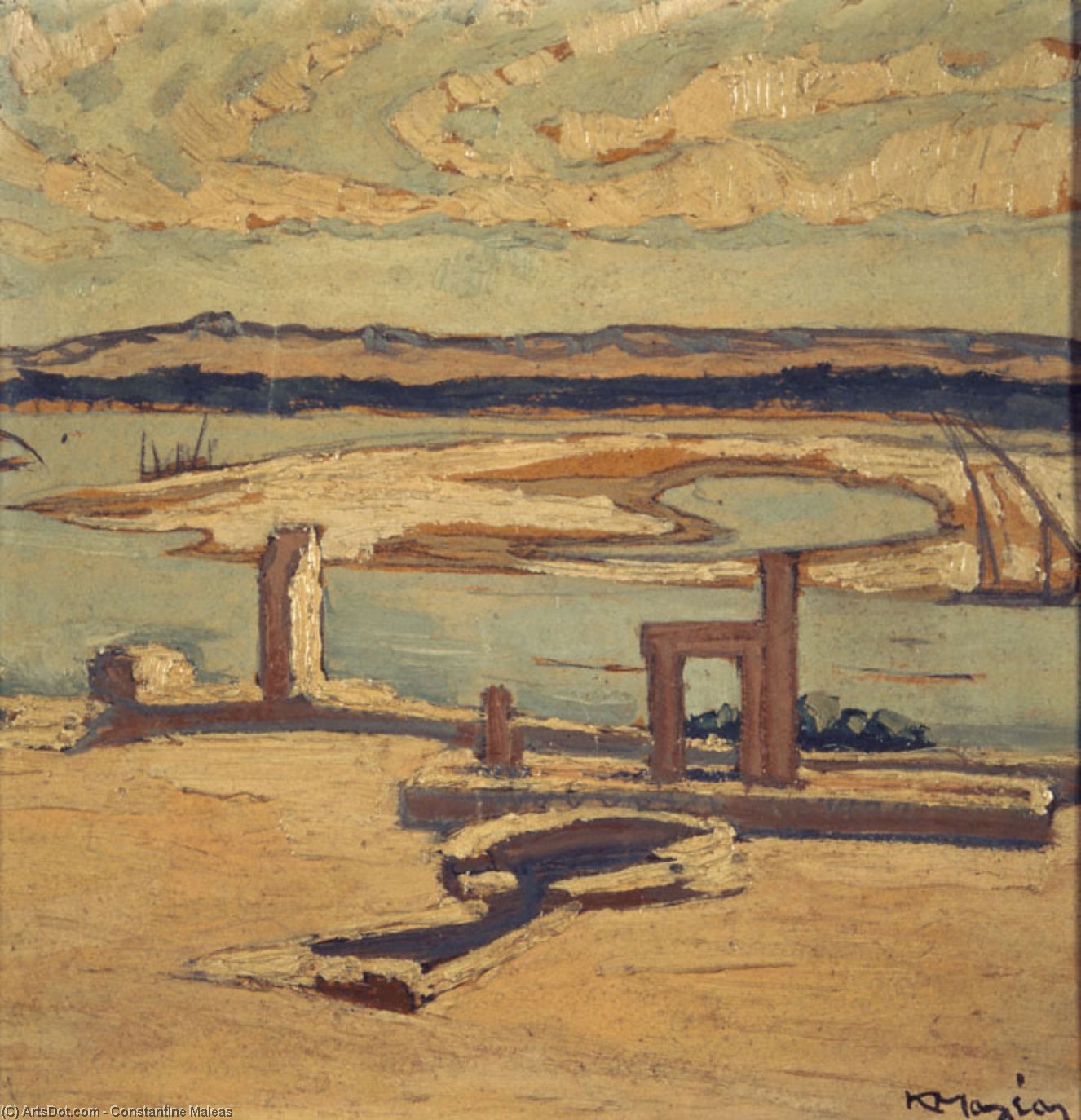 WikiOO.org - אנציקלופדיה לאמנויות יפות - ציור, יצירות אמנות Konstantinos Maleas - Aswan of the Nile