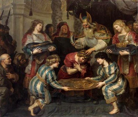 WikiOO.org - Encyclopedia of Fine Arts - Maleri, Artwork Cornelis De Vos - Salbung Salomos