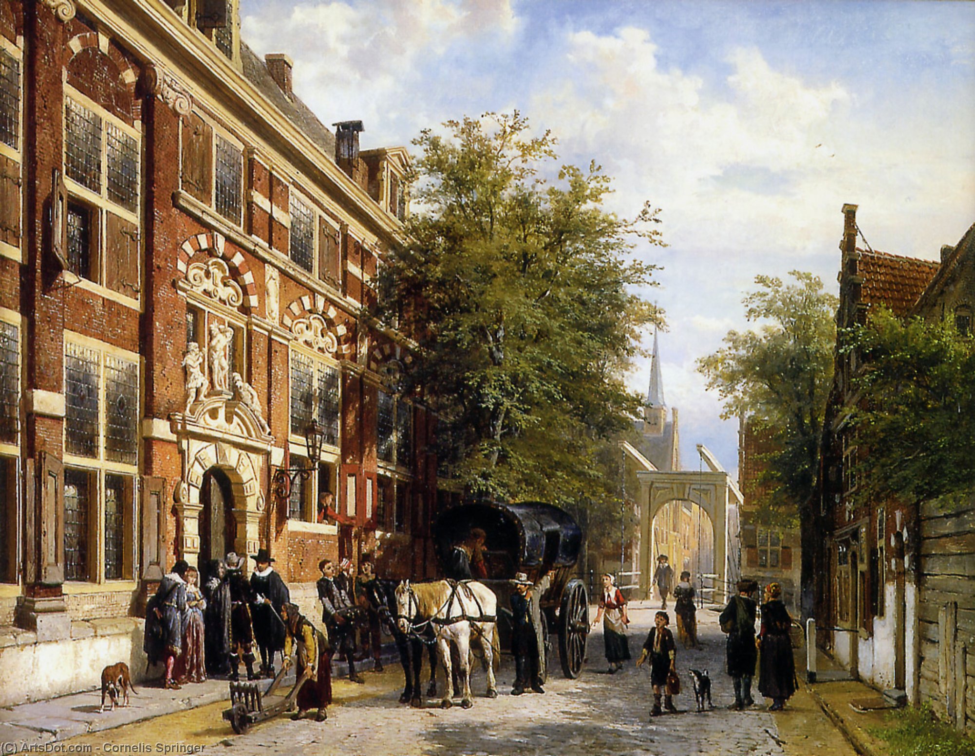 Wikioo.org - The Encyclopedia of Fine Arts - Painting, Artwork by Cornelis Springer - Cityview Hoorn