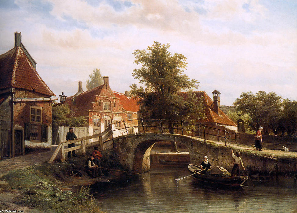 Wikioo.org - The Encyclopedia of Fine Arts - Painting, Artwork by Cornelis Springer - View on Enkhuizen
