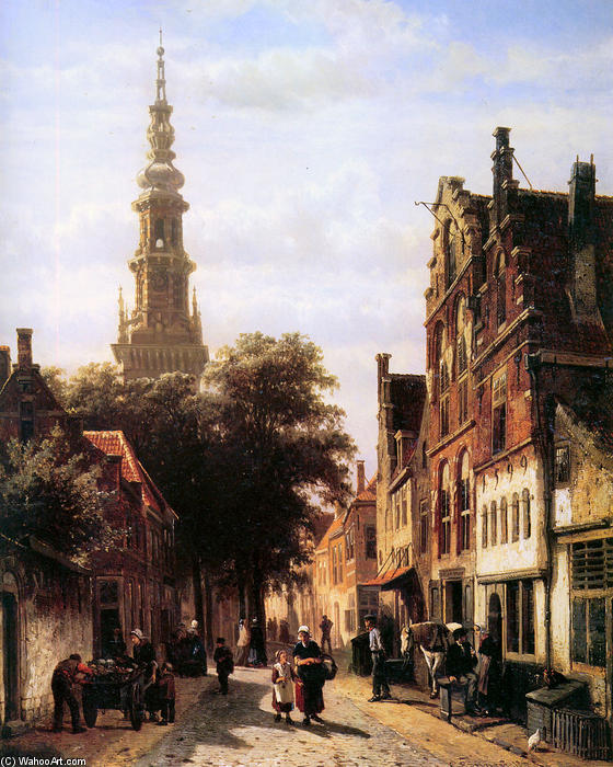 Wikioo.org - The Encyclopedia of Fine Arts - Painting, Artwork by Cornelis Springer - Walenkerk Haarlem