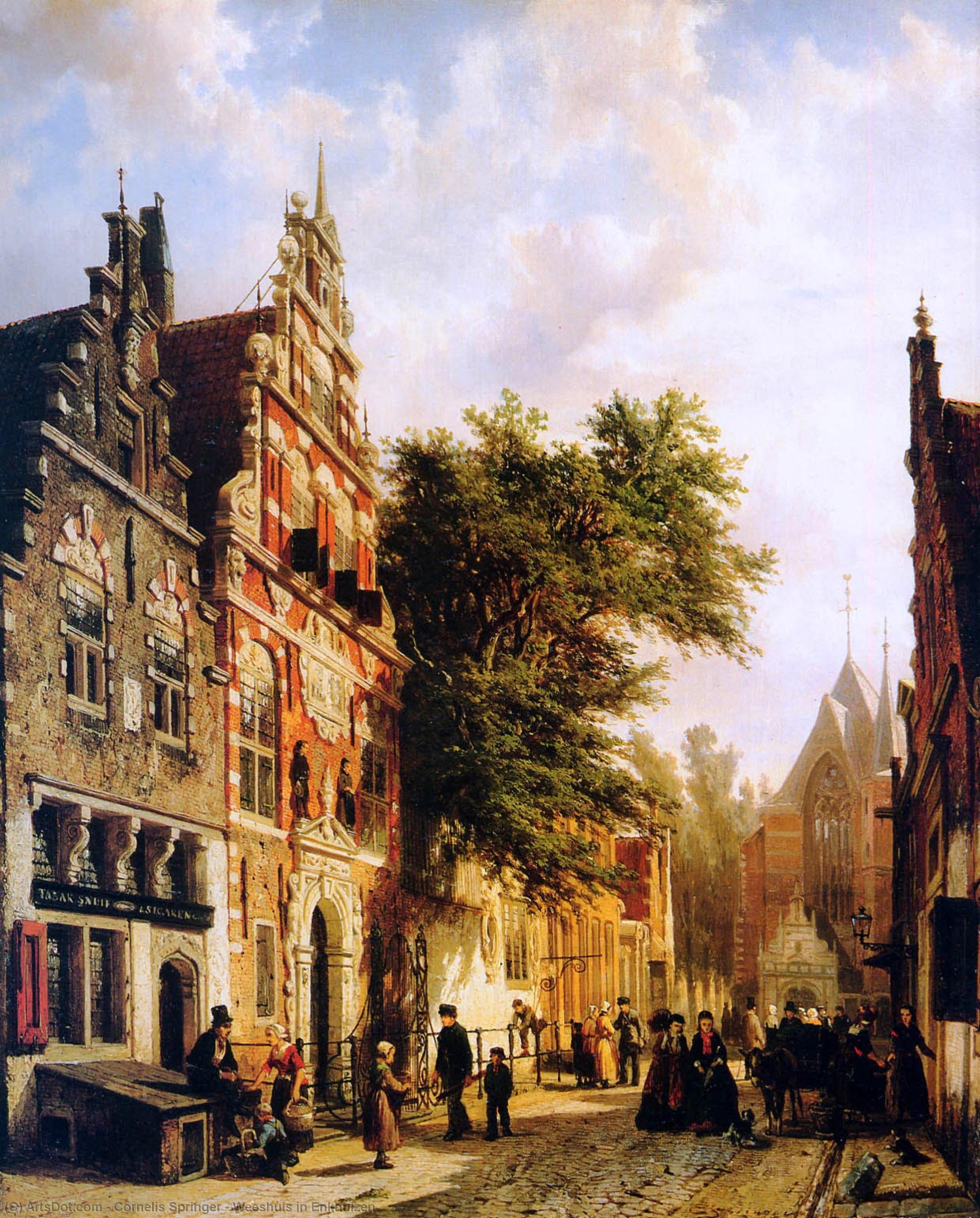 Wikioo.org - The Encyclopedia of Fine Arts - Painting, Artwork by Cornelis Springer - Weeshuis in Enkhuizen