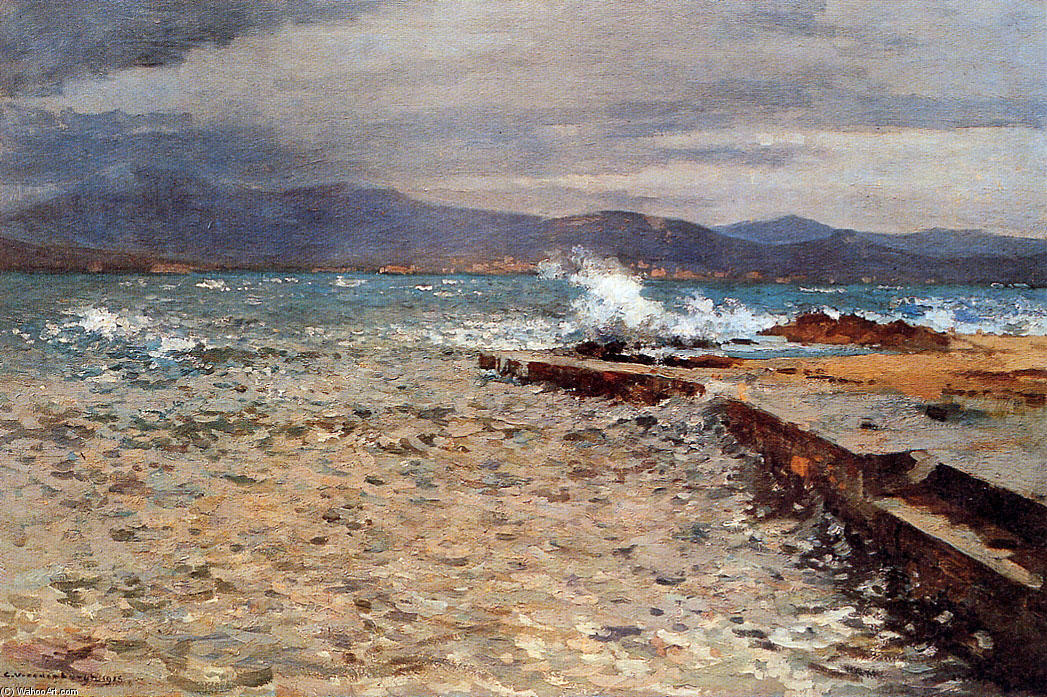 Wikioo.org - The Encyclopedia of Fine Arts - Painting, Artwork by Cornelis Vreedenburgh - Pier Inn The Bay Of St Tropez