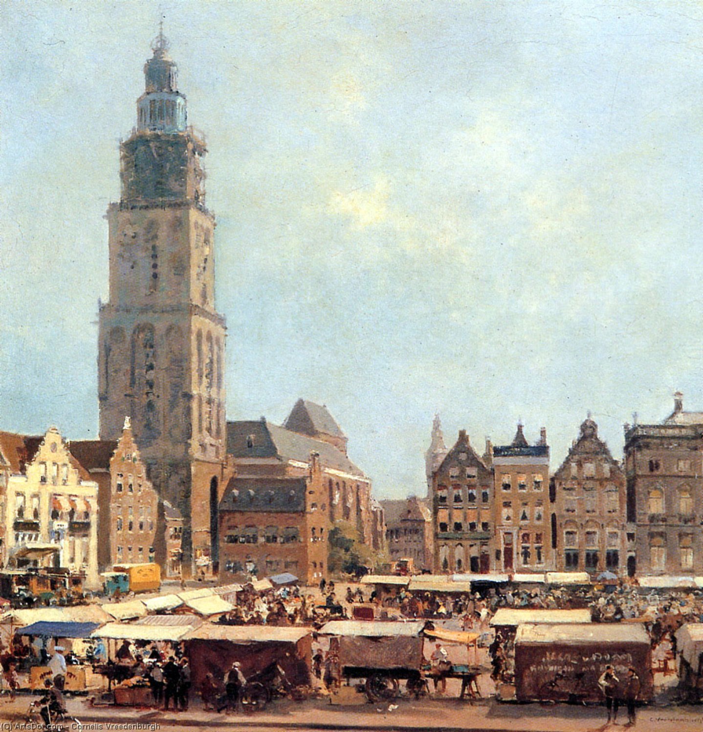 Wikioo.org - The Encyclopedia of Fine Arts - Painting, Artwork by Cornelis Vreedenburgh - View On Market In Groningen