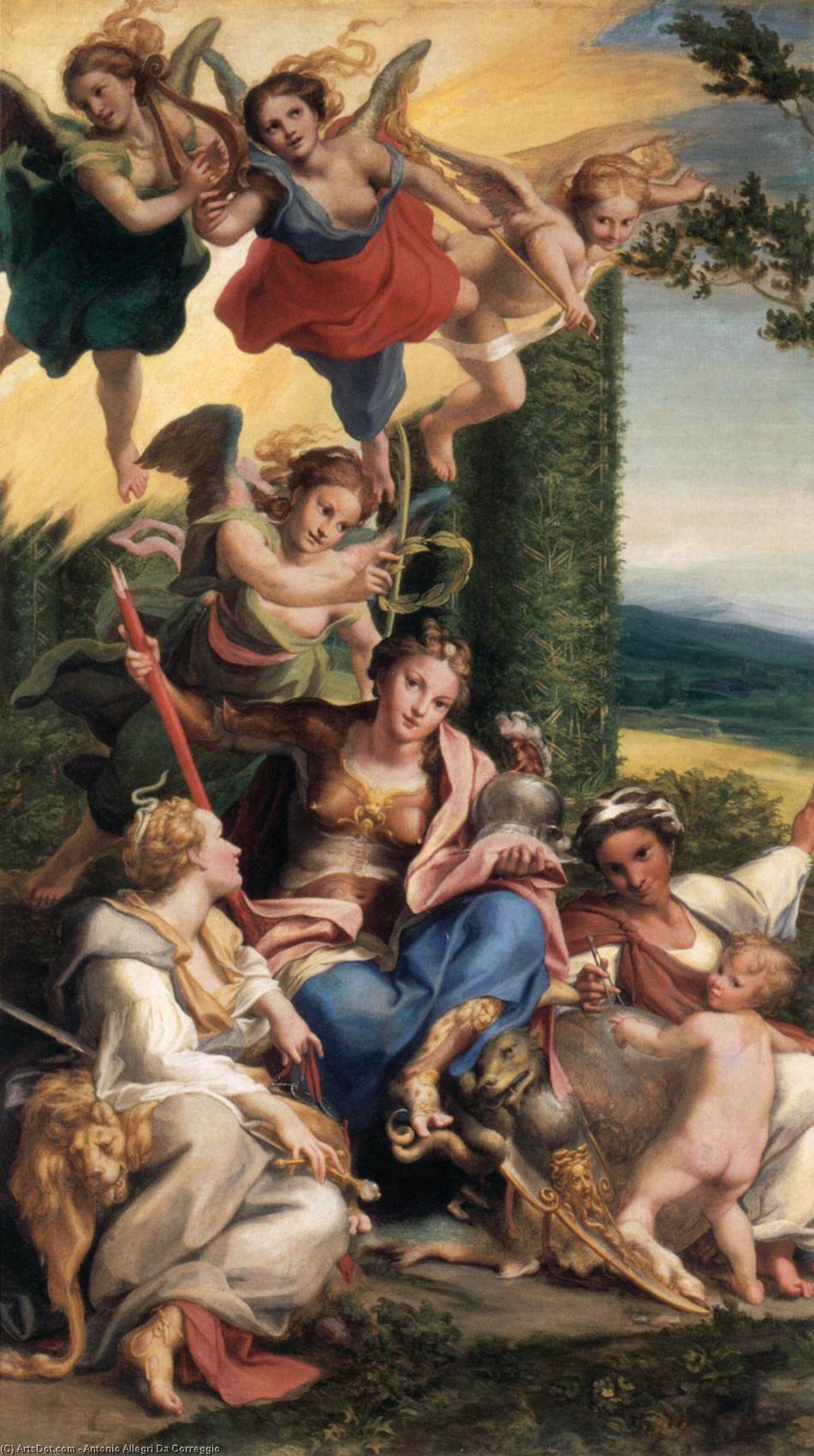 WikiOO.org - Güzel Sanatlar Ansiklopedisi - Resim, Resimler Antonio Allegri Da Correggio - Allegory of the Virtues