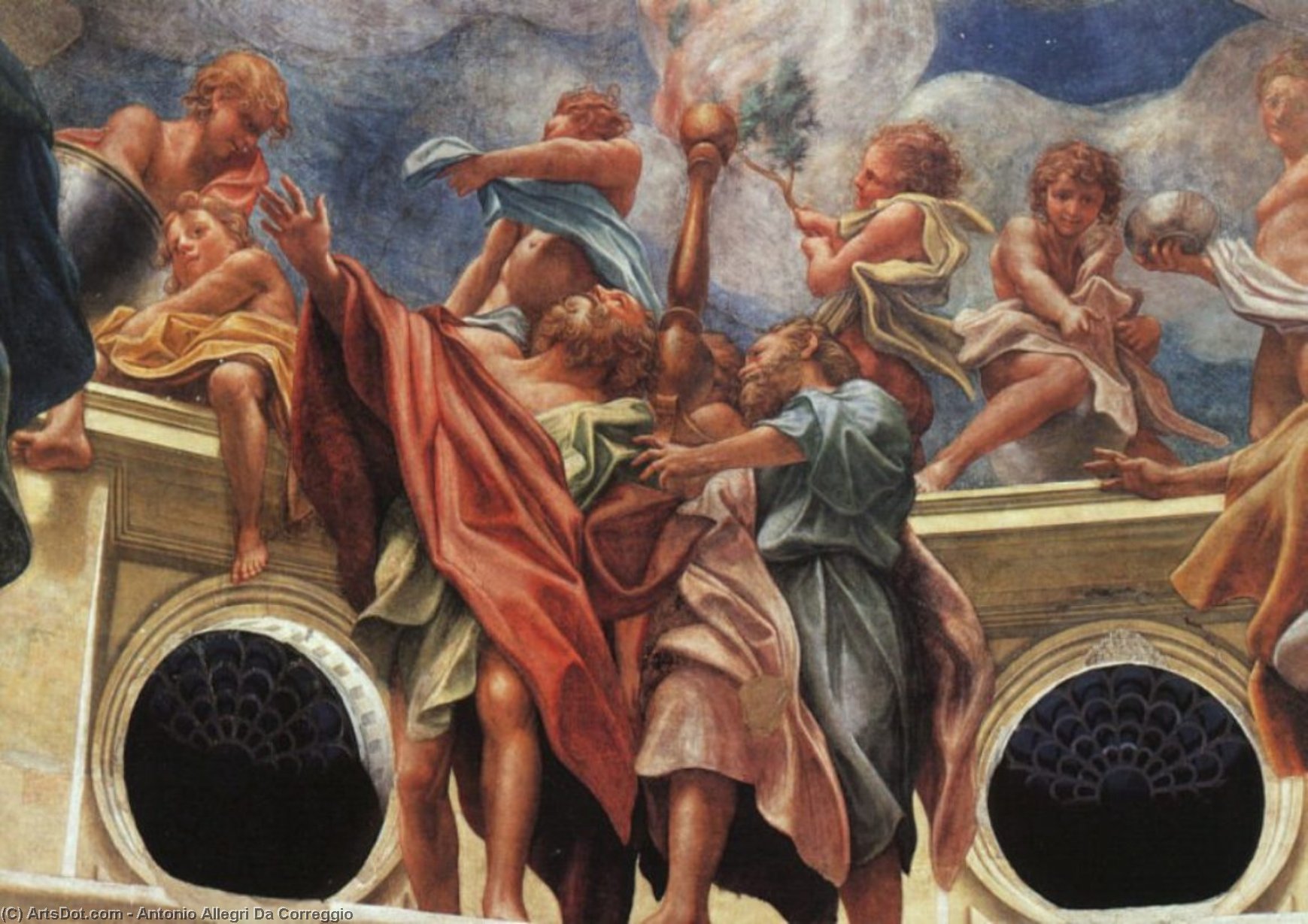 Wikioo.org – L'Encyclopédie des Beaux Arts - Peinture, Oeuvre de Antonio Allegri Da Correggio - l'assomption de  au  vierge  détail