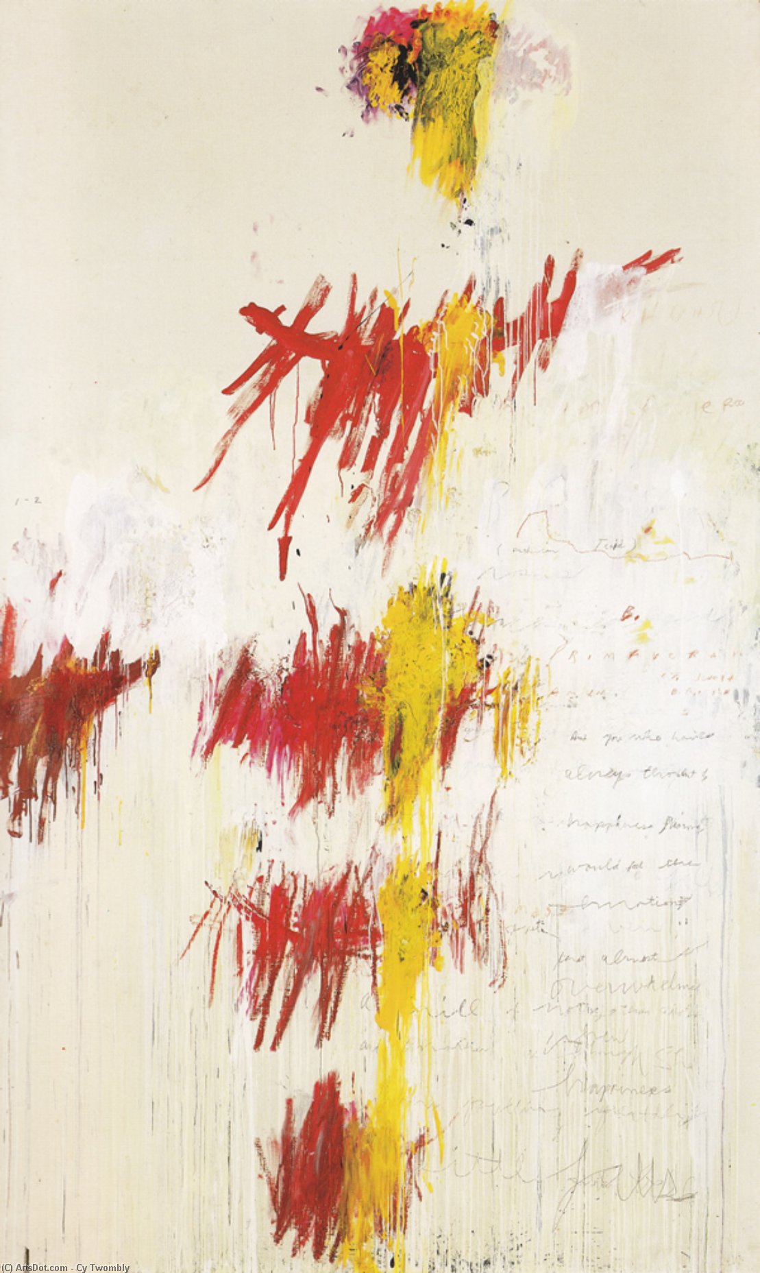 Wikioo.org - The Encyclopedia of Fine Arts - Painting, Artwork by Cy Twombly - Quattro Stagioni. Primavera