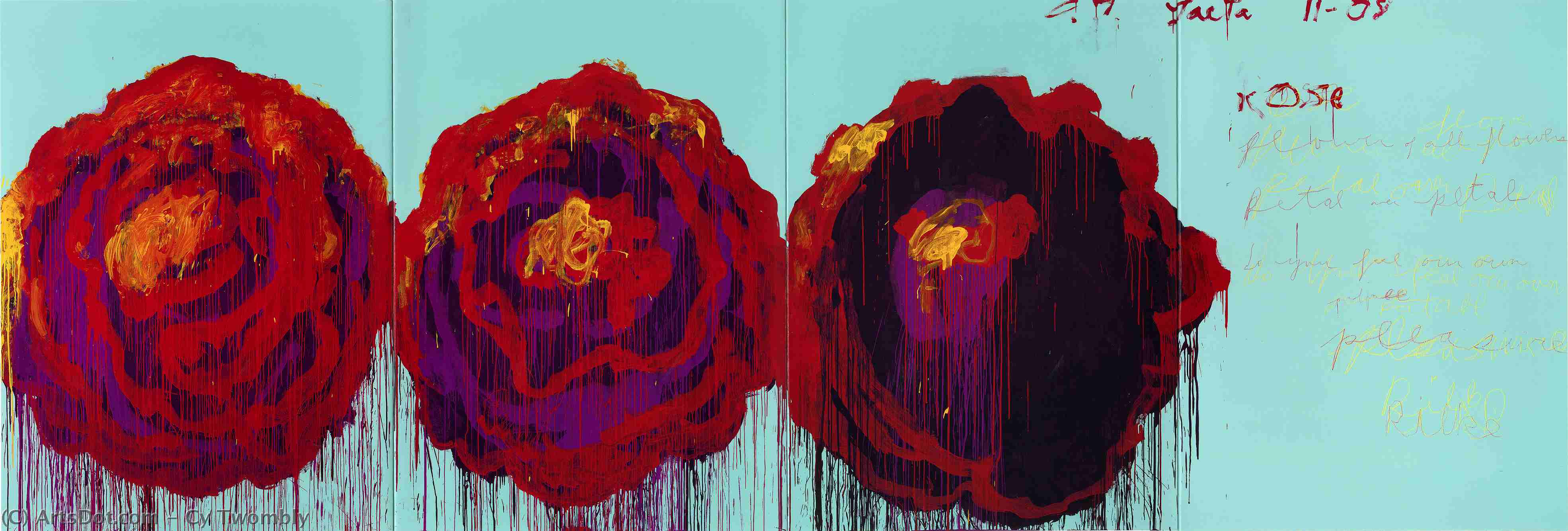 Wikoo.org - موسوعة الفنون الجميلة - اللوحة، العمل الفني Cy Twombly - The Rose (IV)