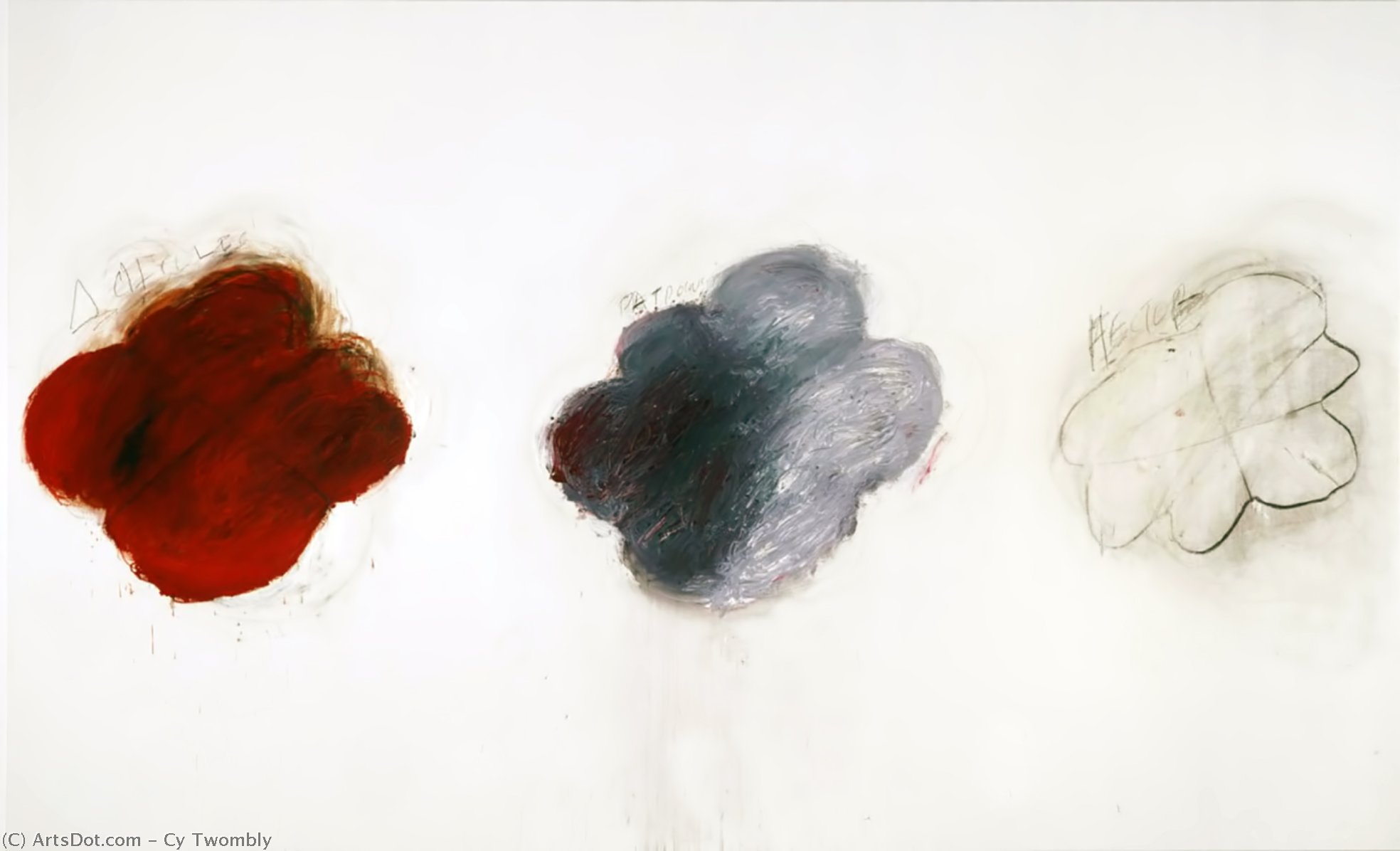 Wikioo.org - The Encyclopedia of Fine Arts - Painting, Artwork by Cy Twombly - Fifty Days at Iliam. Shades of Achilles, Patroclus, and Hector