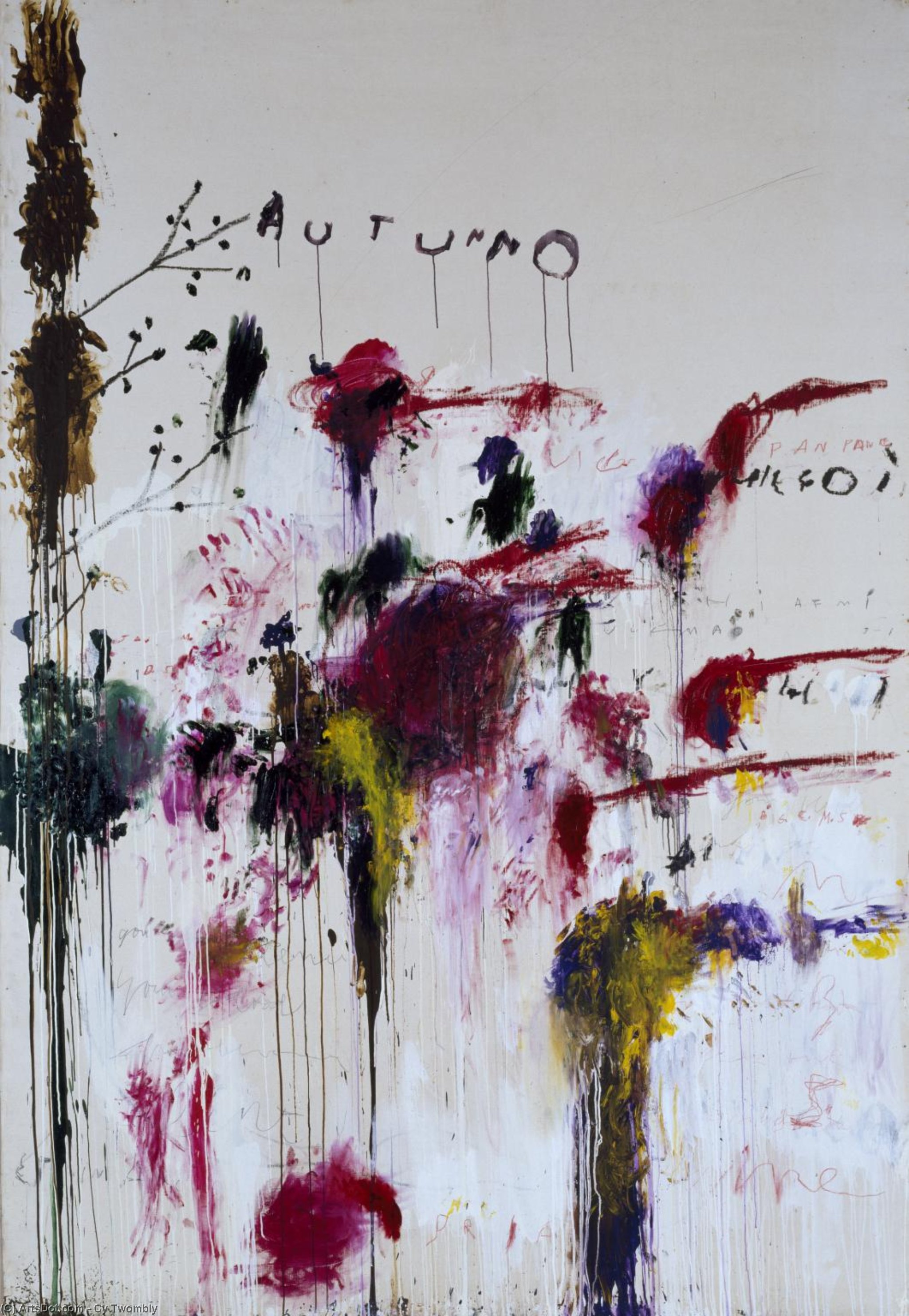 Wikioo.org - The Encyclopedia of Fine Arts - Painting, Artwork by Cy Twombly - Quattro Stagioni, Autunno