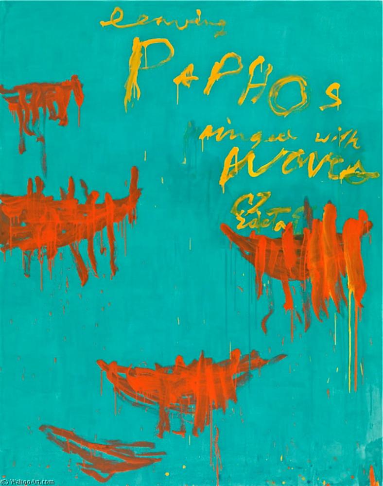 Wikioo.org - The Encyclopedia of Fine Arts - Painting, Artwork by Cy Twombly - Leaving Paphos Ringed With Waves III