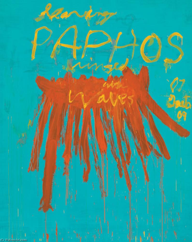 Wikioo.org - The Encyclopedia of Fine Arts - Painting, Artwork by Cy Twombly - Leaving Paphos Ringed With Waves IV