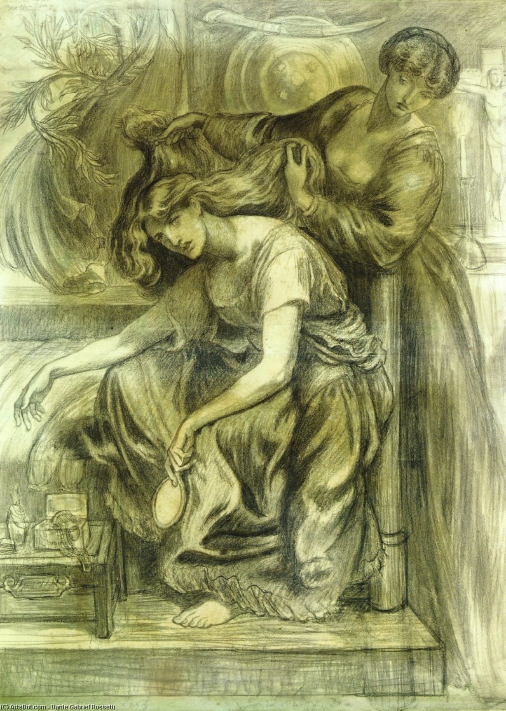 Wikioo.org - The Encyclopedia of Fine Arts - Painting, Artwork by Dante Gabriel Rossetti - Desdemona`s Death Song