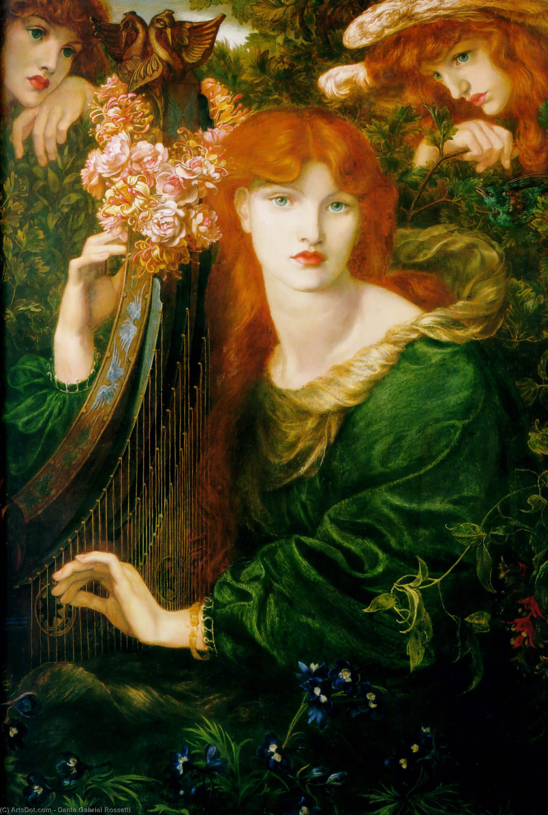 WikiOO.org - Enciclopédia das Belas Artes - Pintura, Arte por Dante Gabriel Rossetti - The Garland