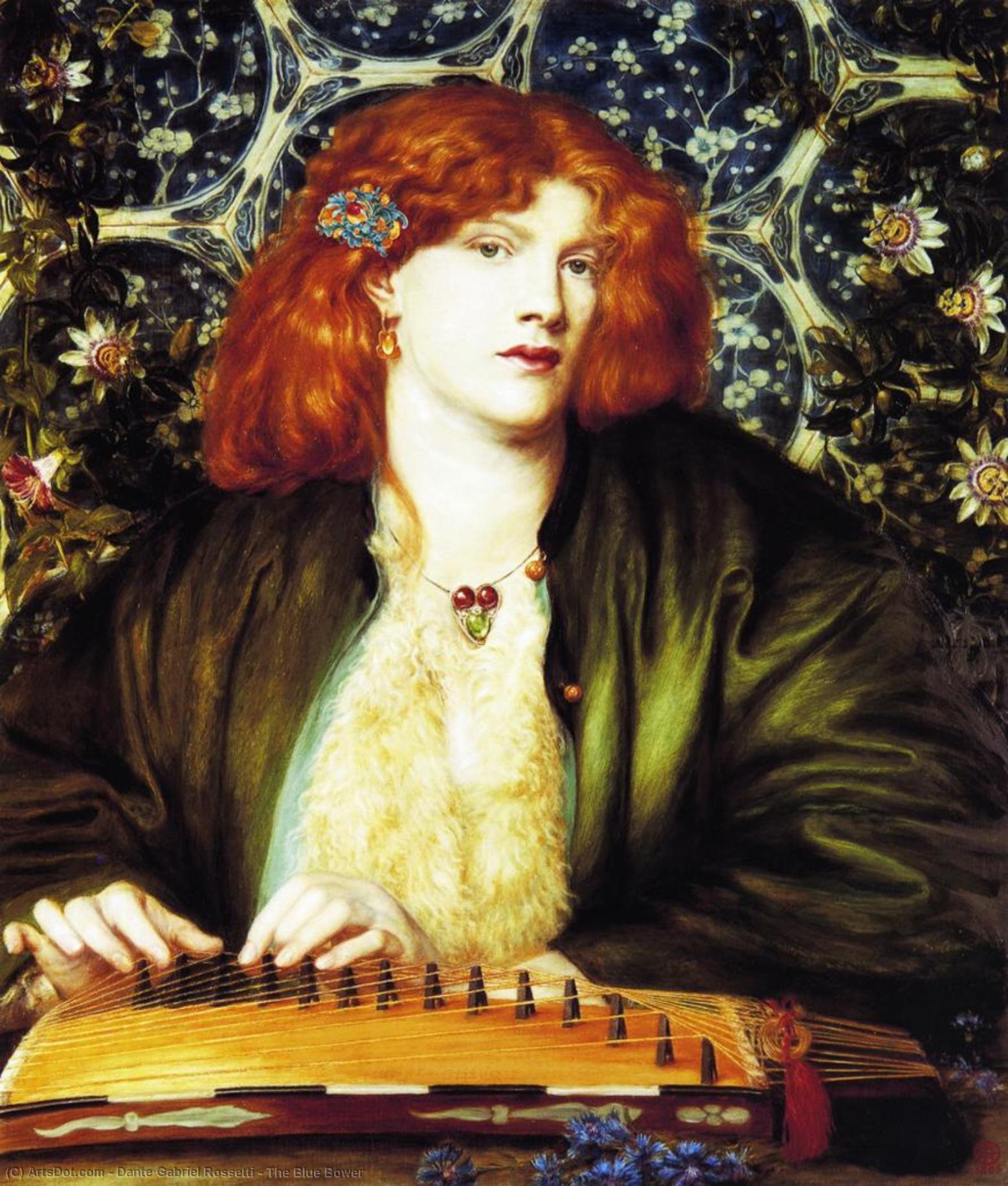 Wikioo.org - The Encyclopedia of Fine Arts - Painting, Artwork by Dante Gabriel Rossetti - The Blue Bower