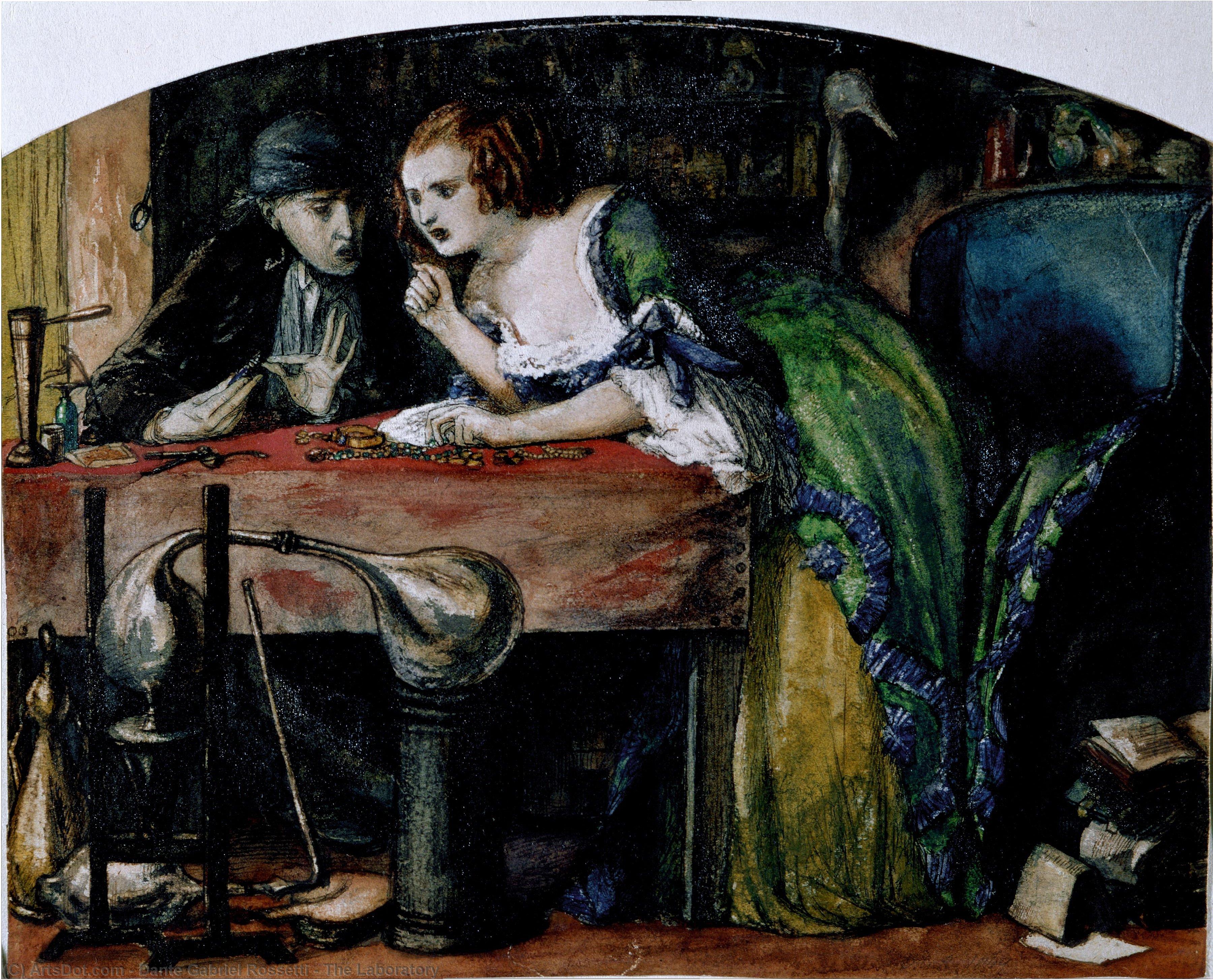 WikiOO.org - אנציקלופדיה לאמנויות יפות - ציור, יצירות אמנות Dante Gabriel Rossetti - The Laboratory