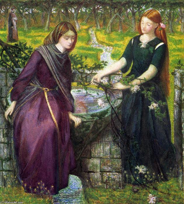 WikiOO.org - Encyclopedia of Fine Arts - Målning, konstverk Dante Gabriel Rossetti - Dante`s Vision of Rachel and Leah