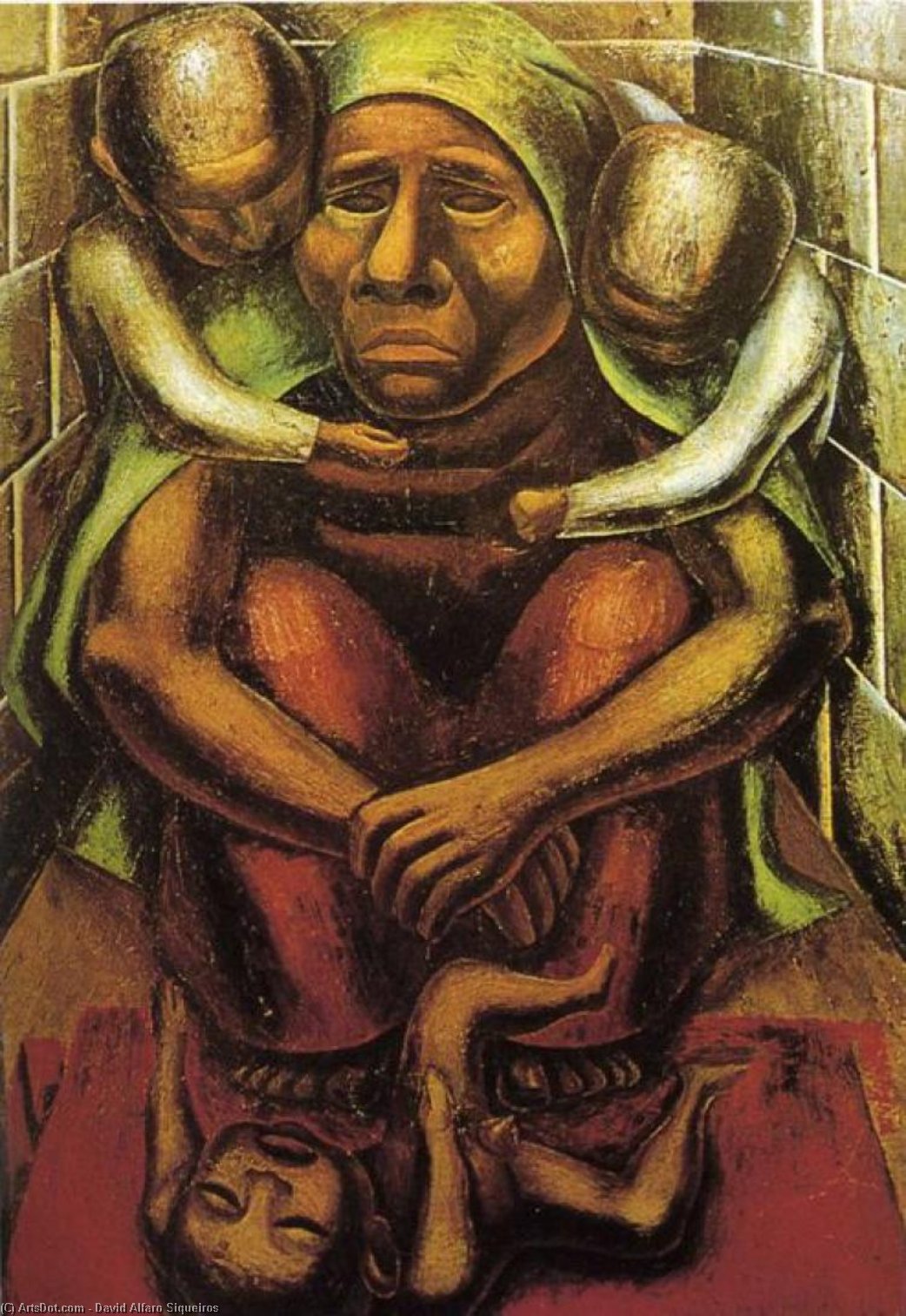 WikiOO.org - Encyclopedia of Fine Arts - Maleri, Artwork David Alfaro Siqueiros - Proletarian Mother