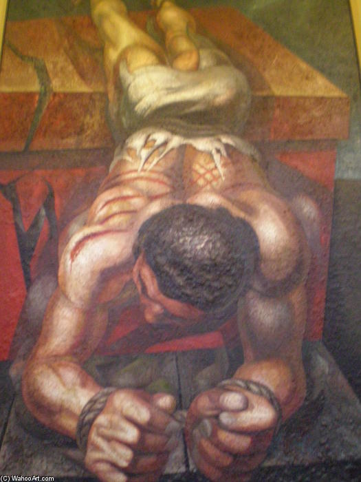 Wikioo.org - Encyklopedia Sztuk Pięknych - Malarstwo, Grafika David Alfaro Siqueiros - Detail of fresque