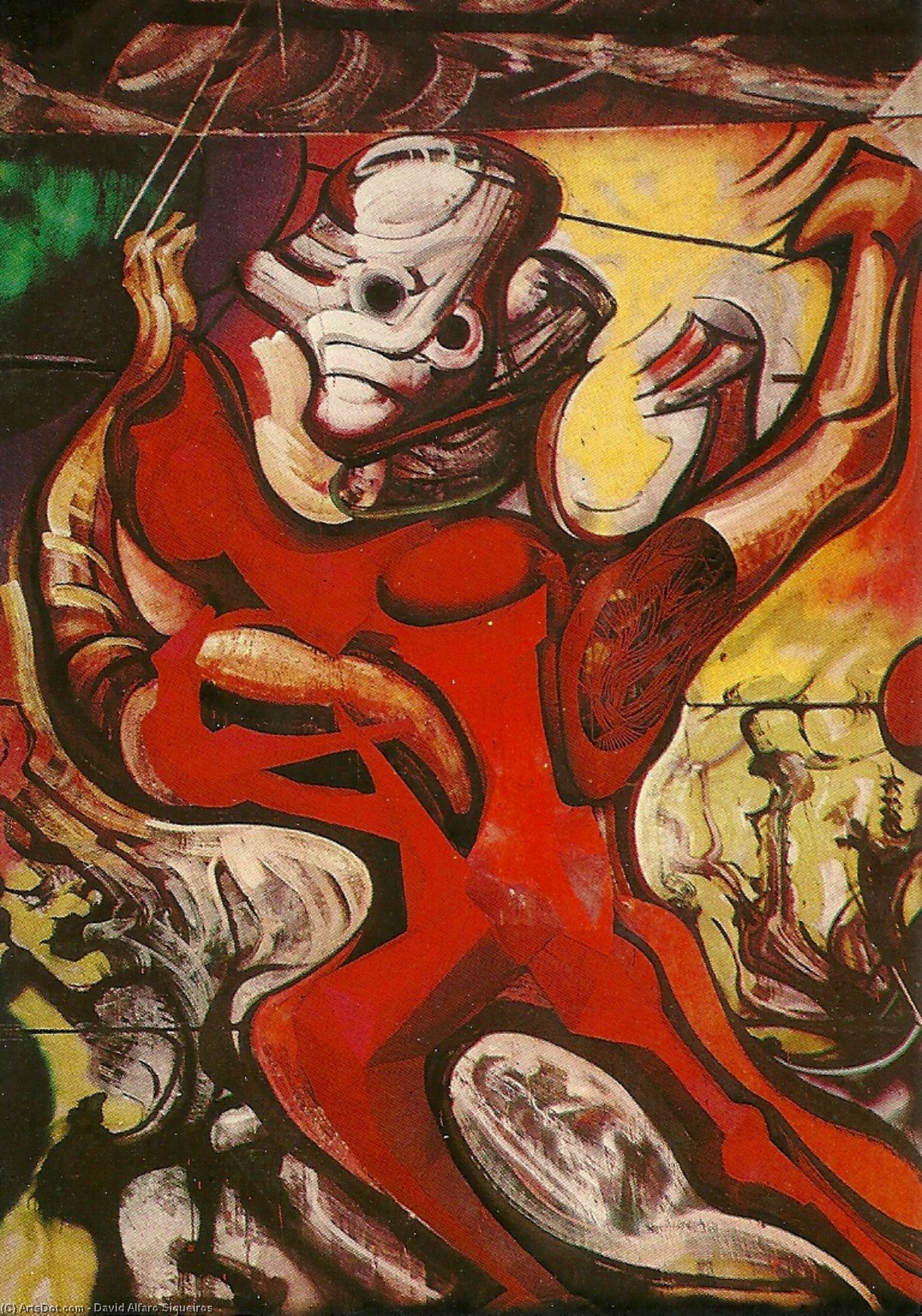 Wikioo.org – La Enciclopedia de las Bellas Artes - Pintura, Obras de arte de David Alfaro Siqueiros - La Marcha de la Humanidad Detalle