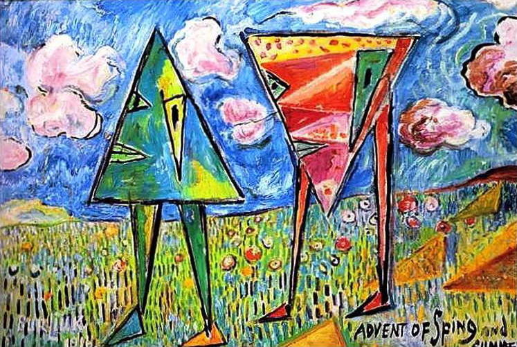 WikiOO.org - Enciclopedia of Fine Arts - Pictura, lucrări de artă David Davidovich Burliuk - Advent of spring and summer