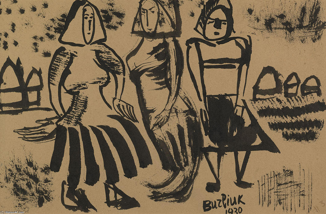 WikiOO.org - Енциклопедия за изящни изкуства - Живопис, Произведения на изкуството David Davidovich Burliuk - Three Woman