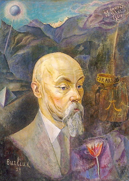 Wikioo.org - The Encyclopedia of Fine Arts - Painting, Artwork by David Davidovich Burliuk - Portrait of Nicholas Roerich
