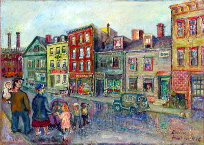 Wikioo.org - The Encyclopedia of Fine Arts - Painting, Artwork by David Davidovich Burliuk - A street scene